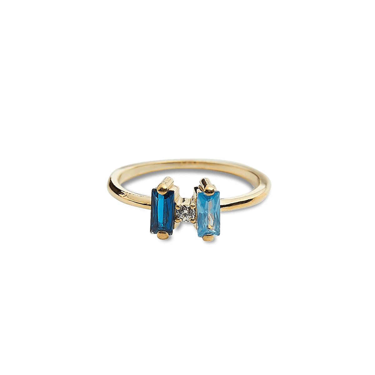 Bague personnalisée familiale baguette avec pierres de naissance - Argent Sterling S925