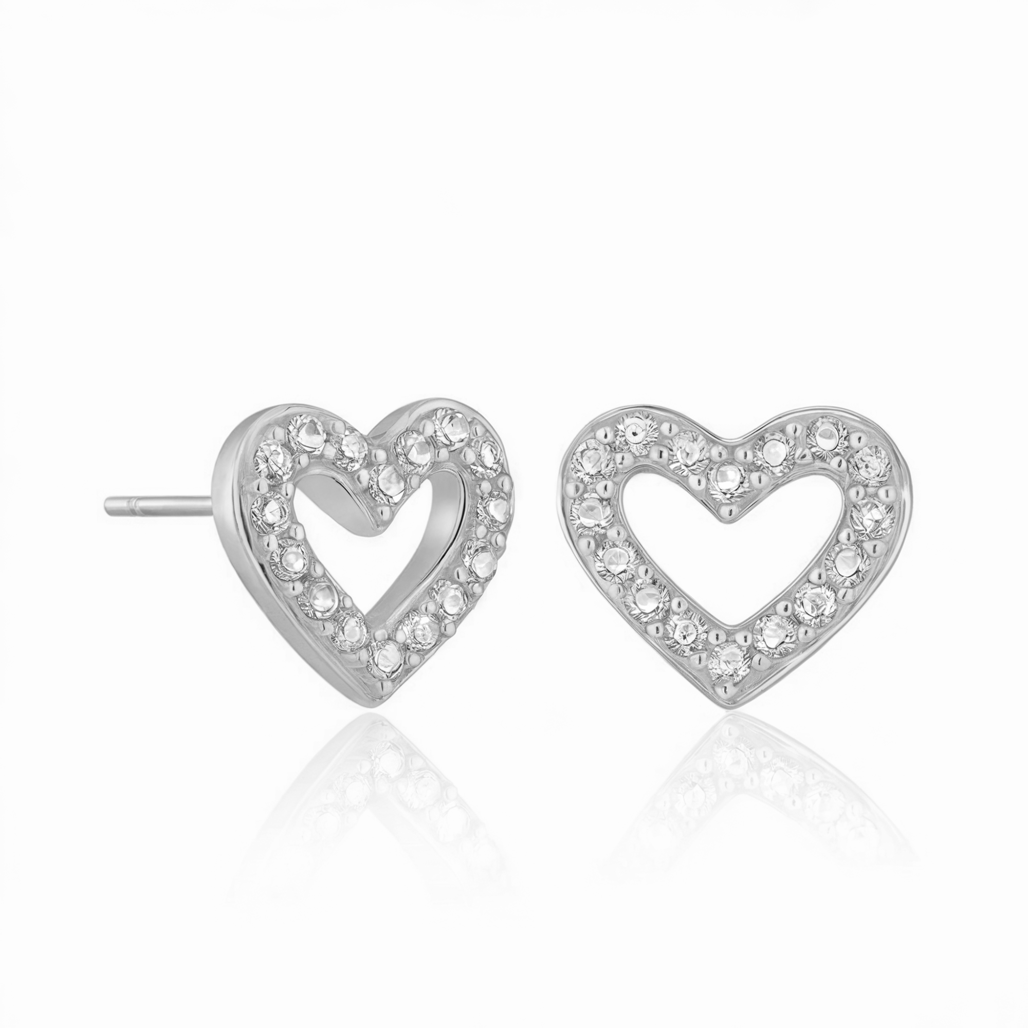 Boucles d'oreilles classiques cœur argent