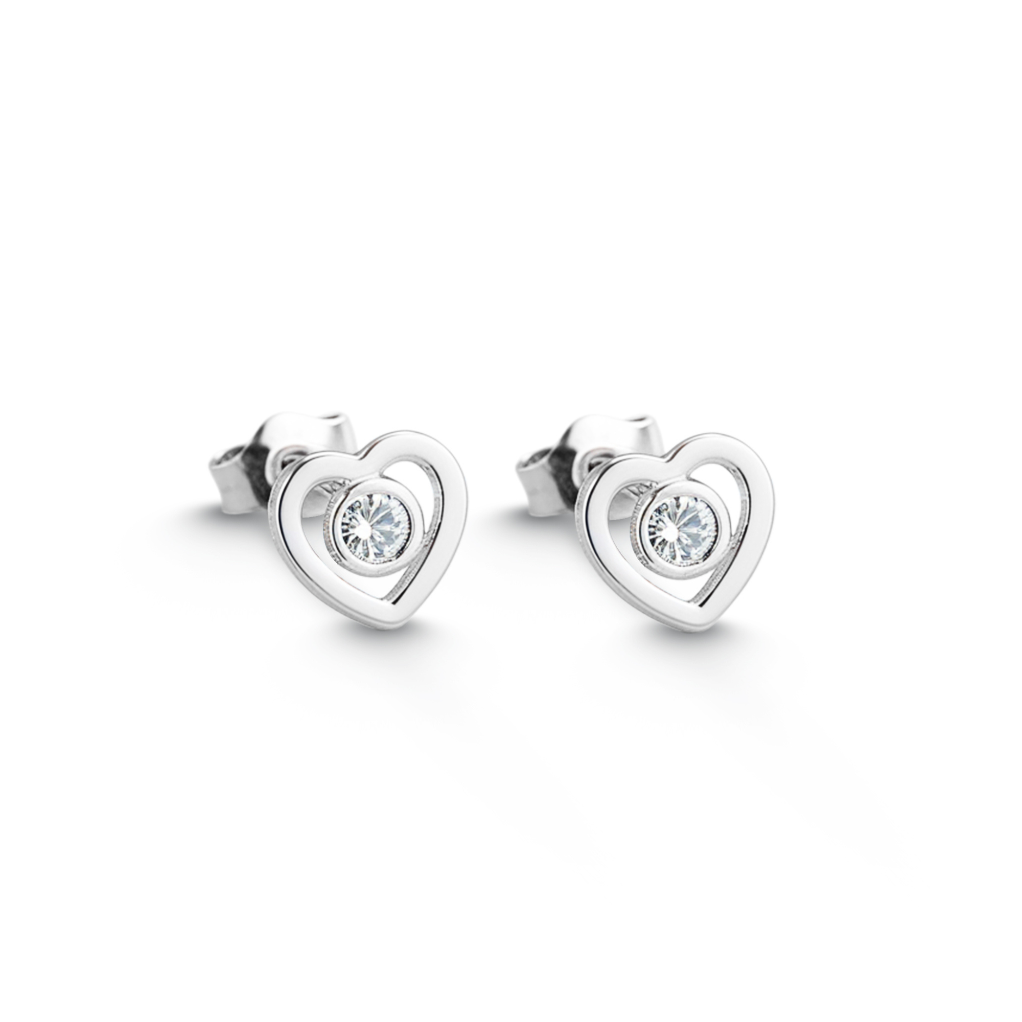 Boucles d'oreilles intemporelles en diamant cœur