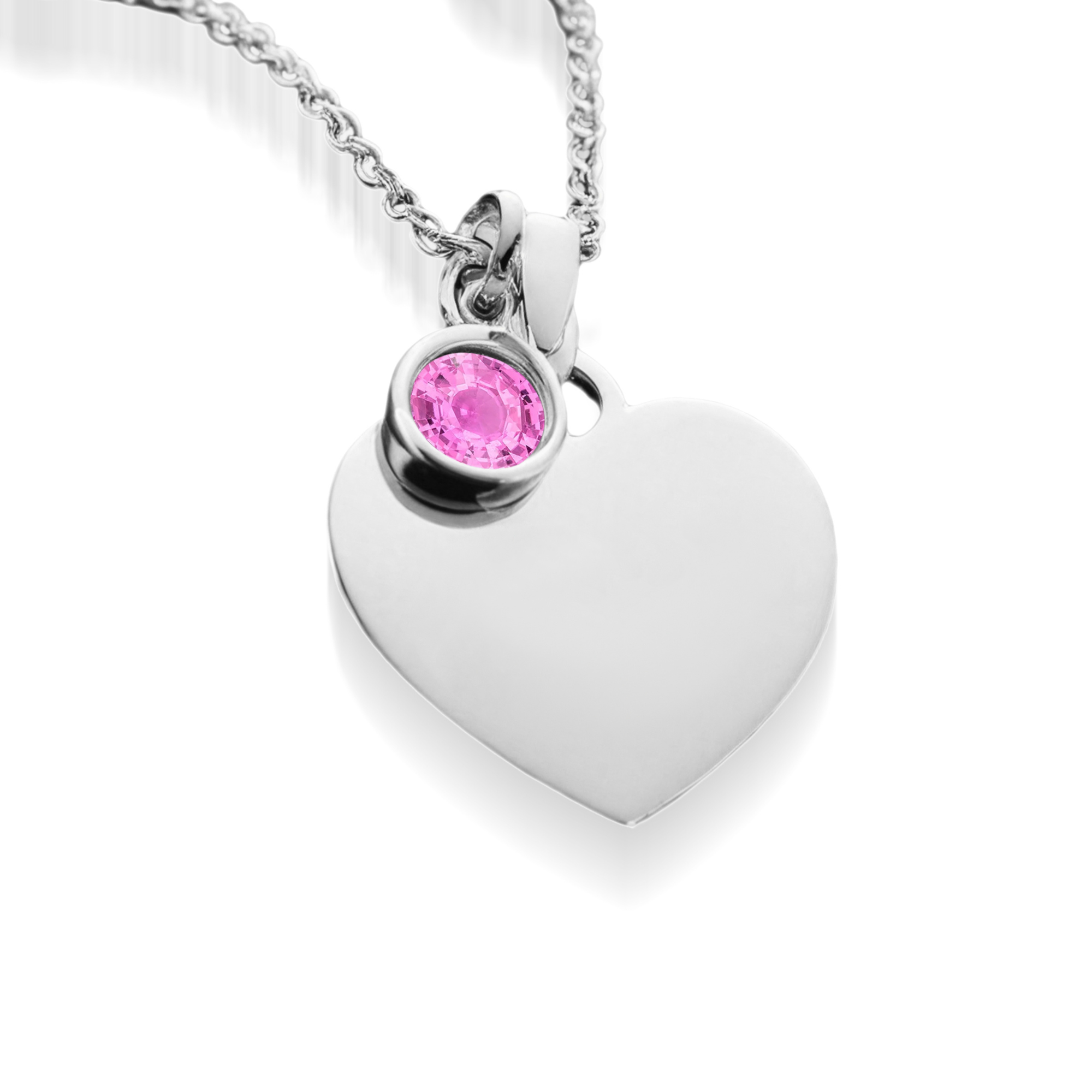 Collier Diamant Rose en Forme de Cœur