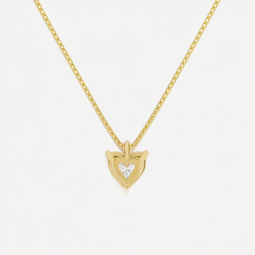 Solitaire Heart Moissanite Pendant Necklace