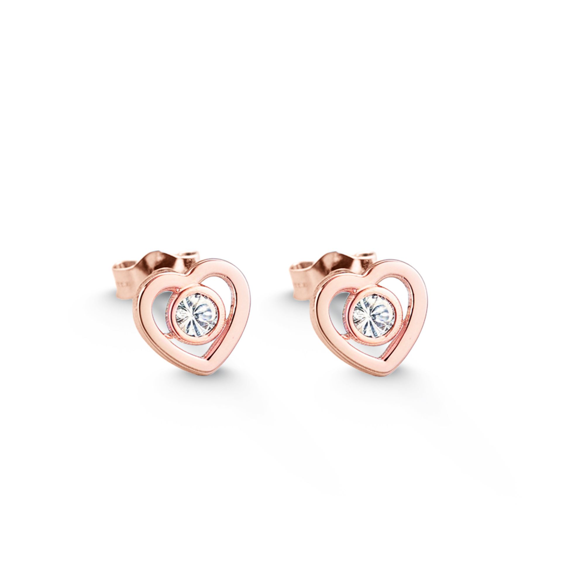 Boucles d'oreilles intemporelles en diamant cœur