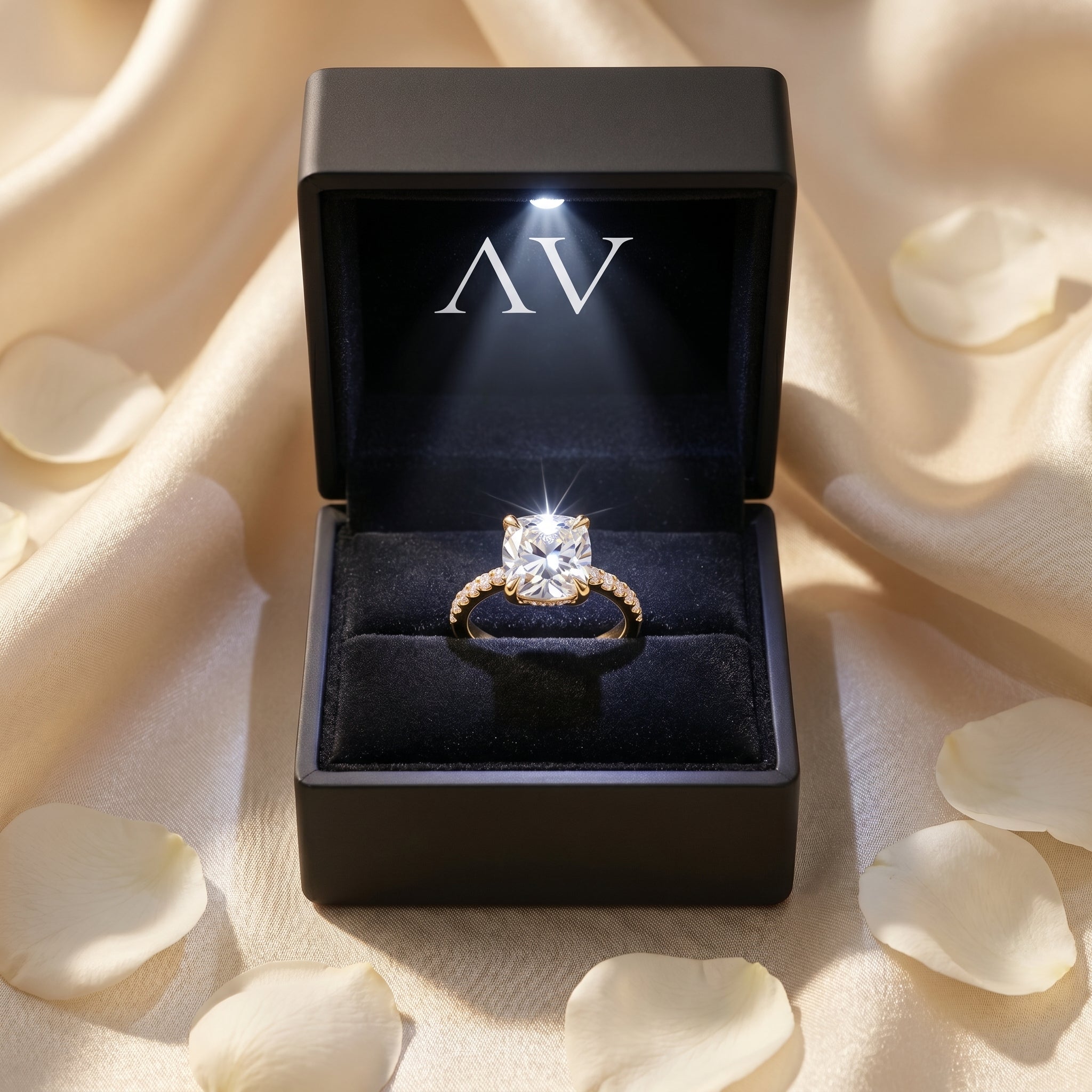 AI0009-CUS-0.5CT-PAVE-SOLIT - Premium LED Gift Box Presentation