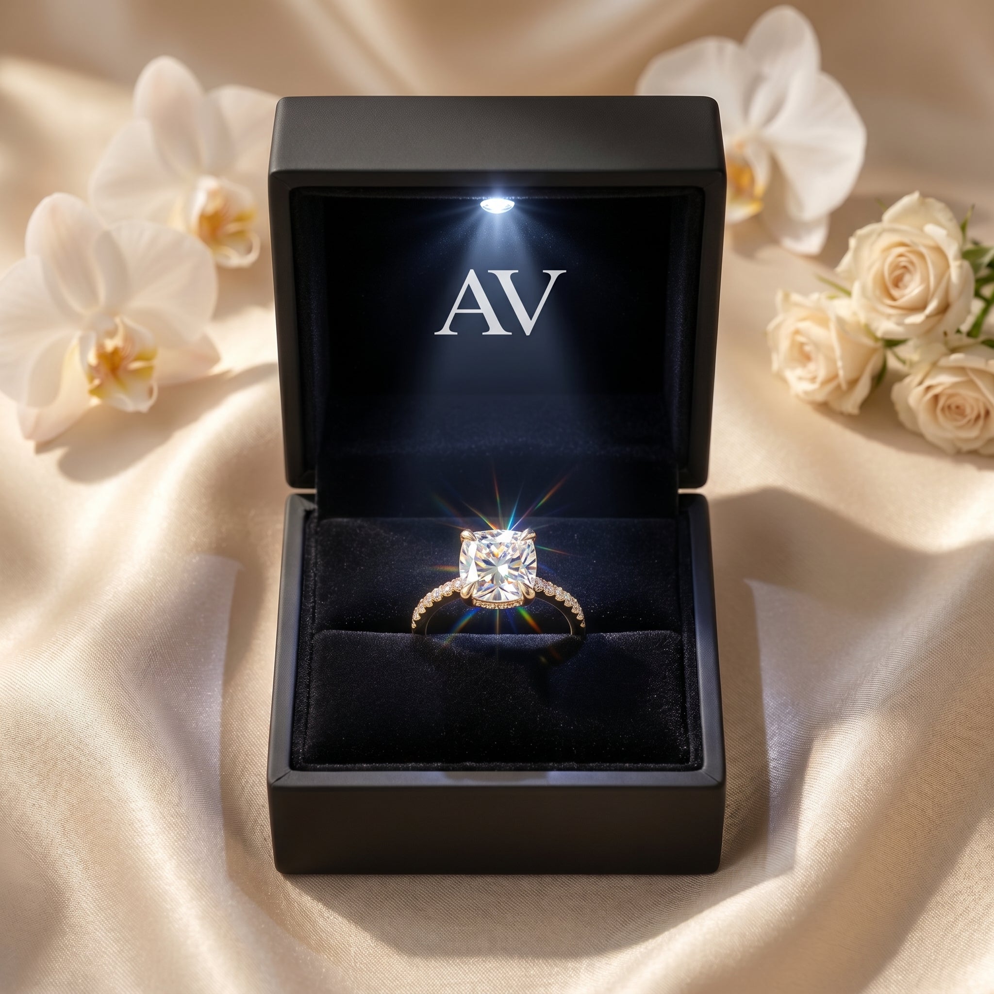 AI0009-CUS-2CT-PAVE-SOLIT - Premium LED Gift Box Presentation
