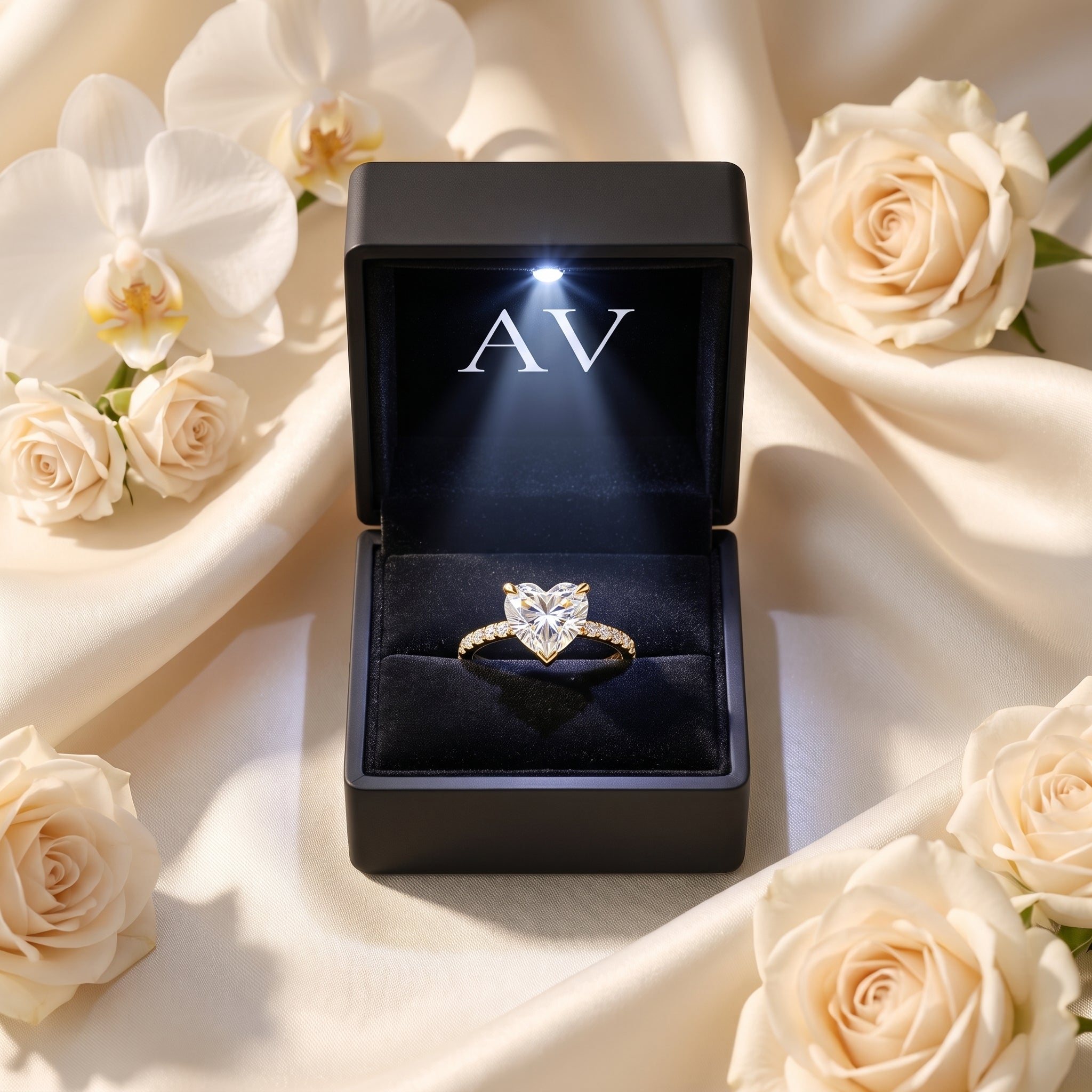 AI0009-HEA-3CT-PAVE-SOLIT - Premium LED Gift Box Presentation