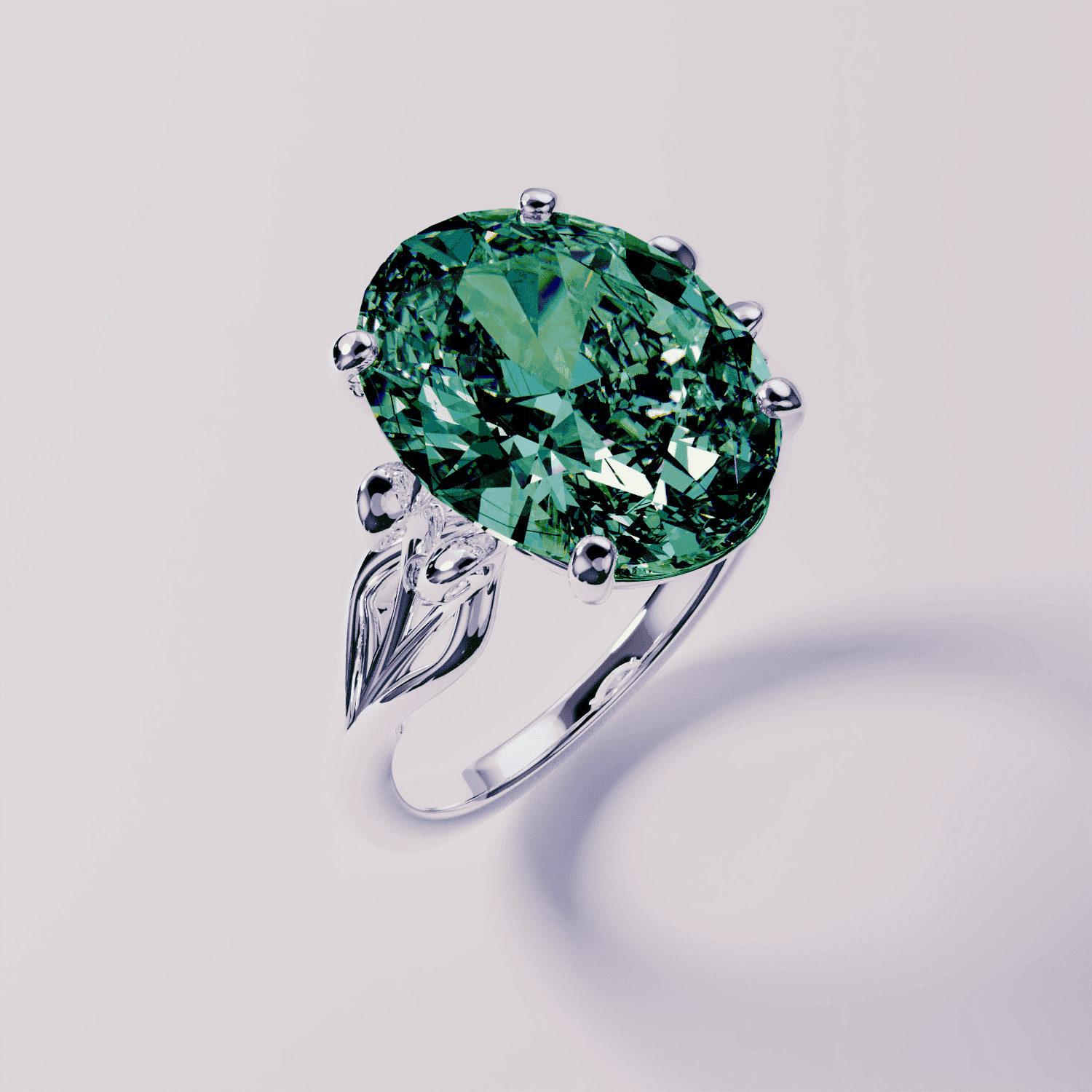 May Emerald Birthstone Ring - S925 Sterling Silver