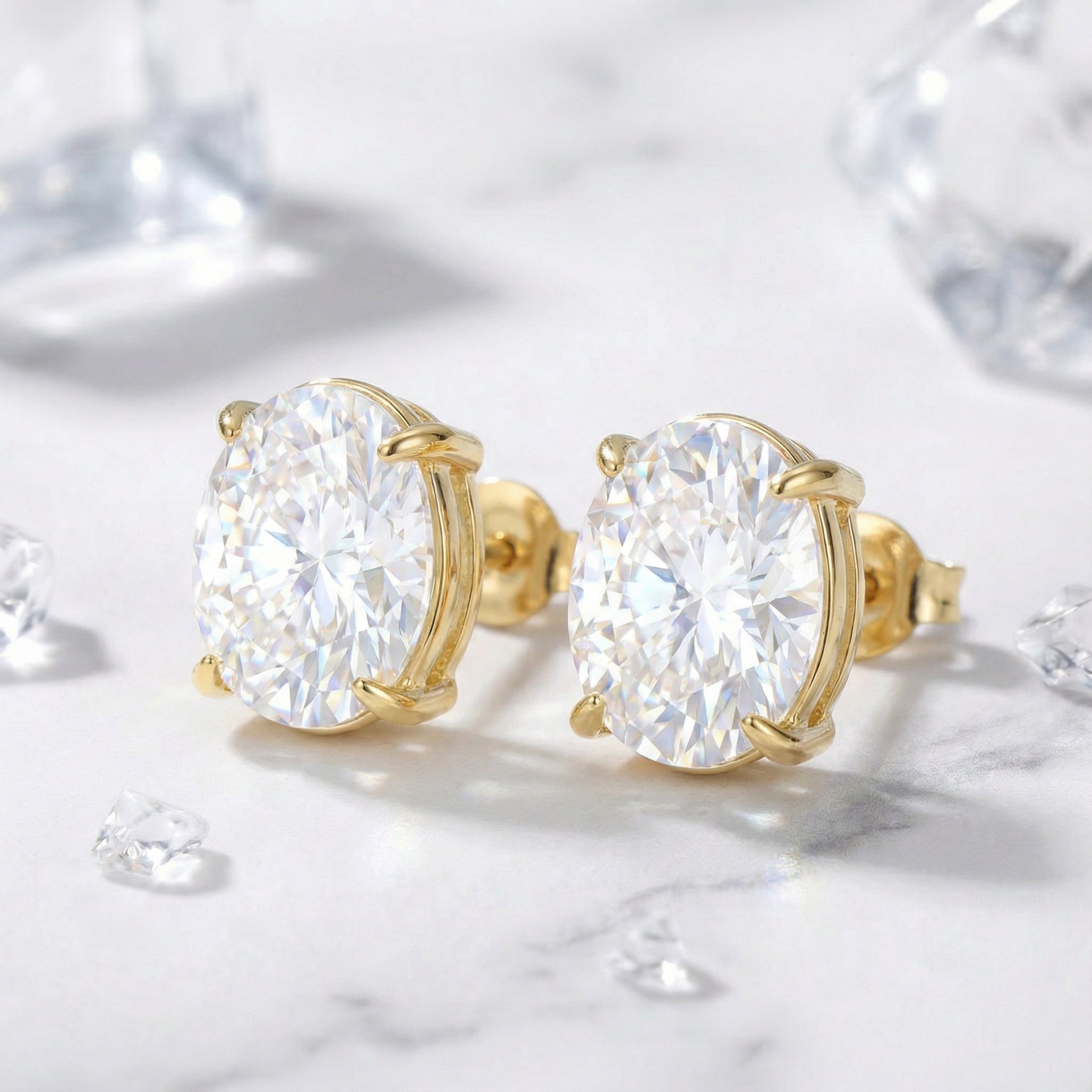 The Evie Oval Studs - 18K Gold Vermeil