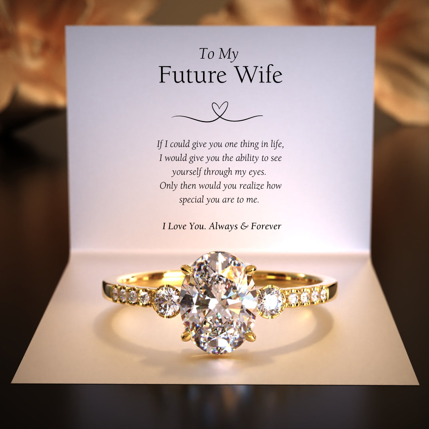 La bague Luna en or rose 14 carats | À ma future épouse