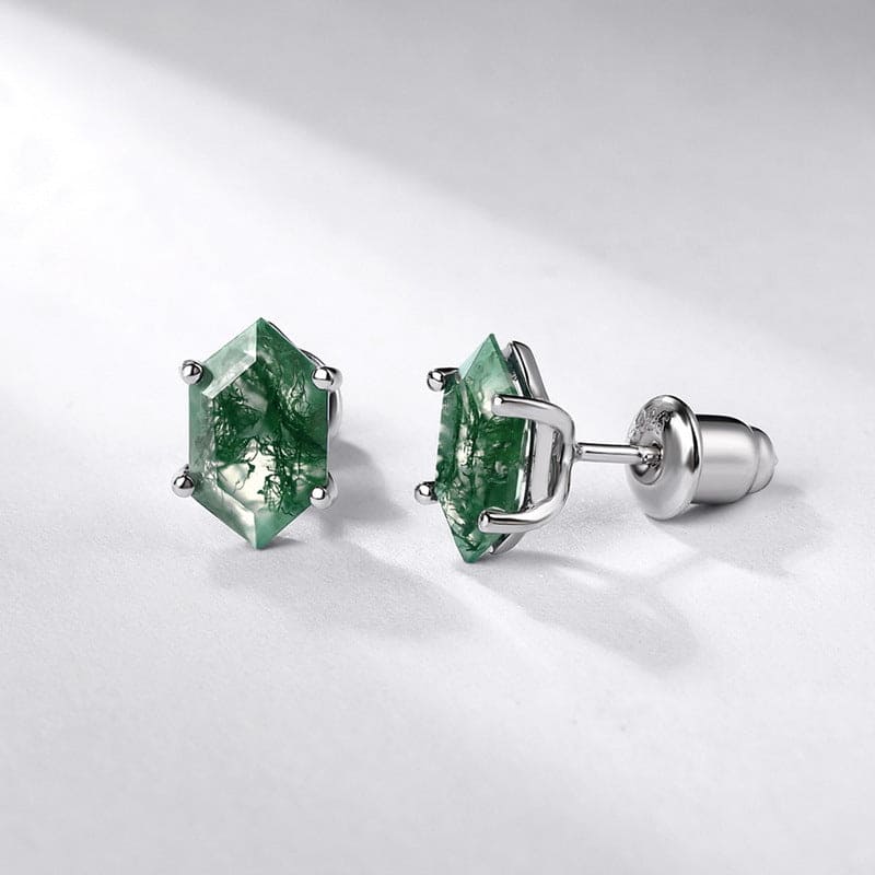 To My Beautiful Mom | Moss Agate Earrings | From Son