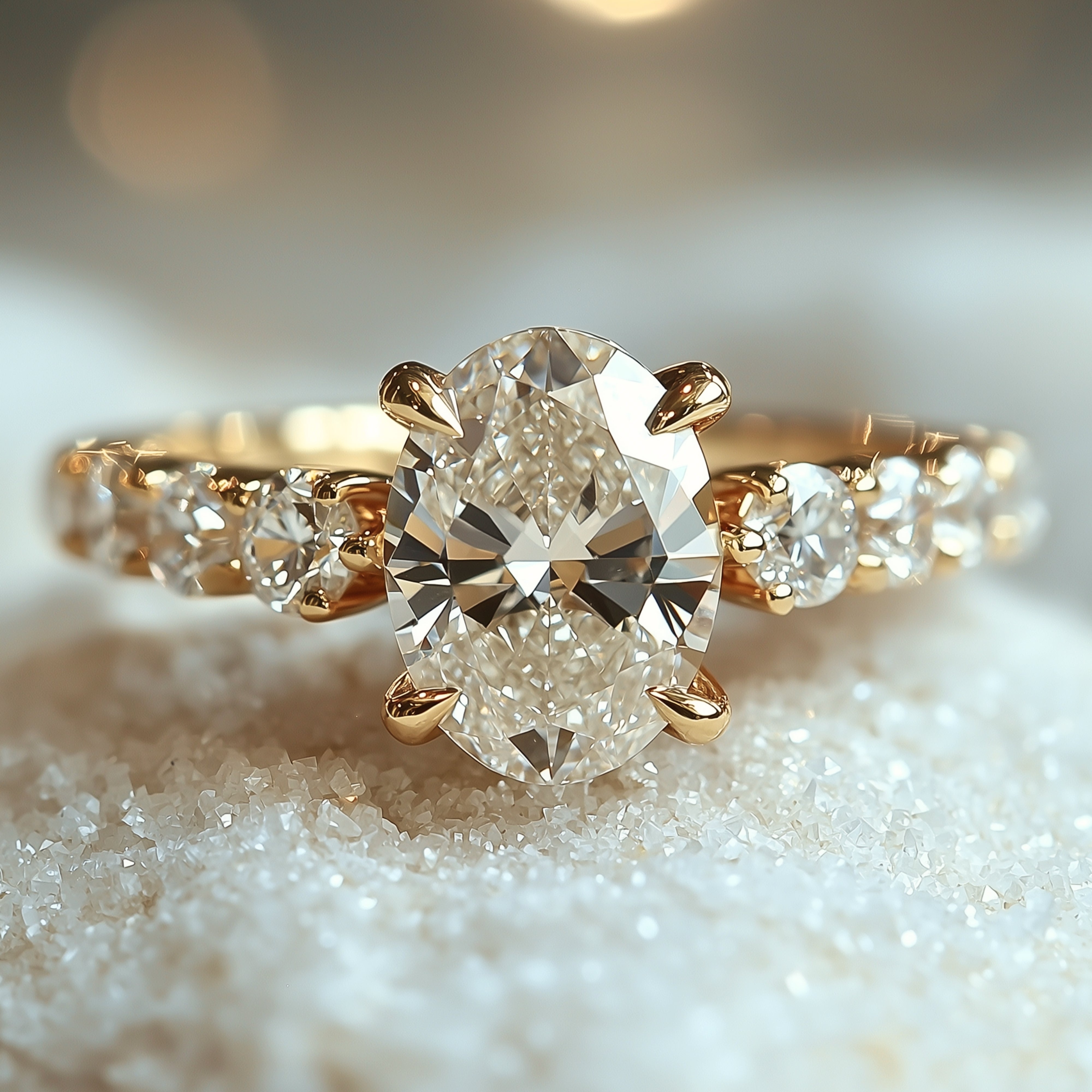 La Célestine - Bague Moissanite en Or Rose Massif 18K