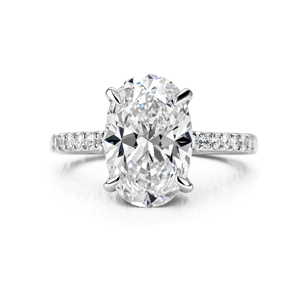 Bague d'éternité avec Moissanite taille ovale 4CT