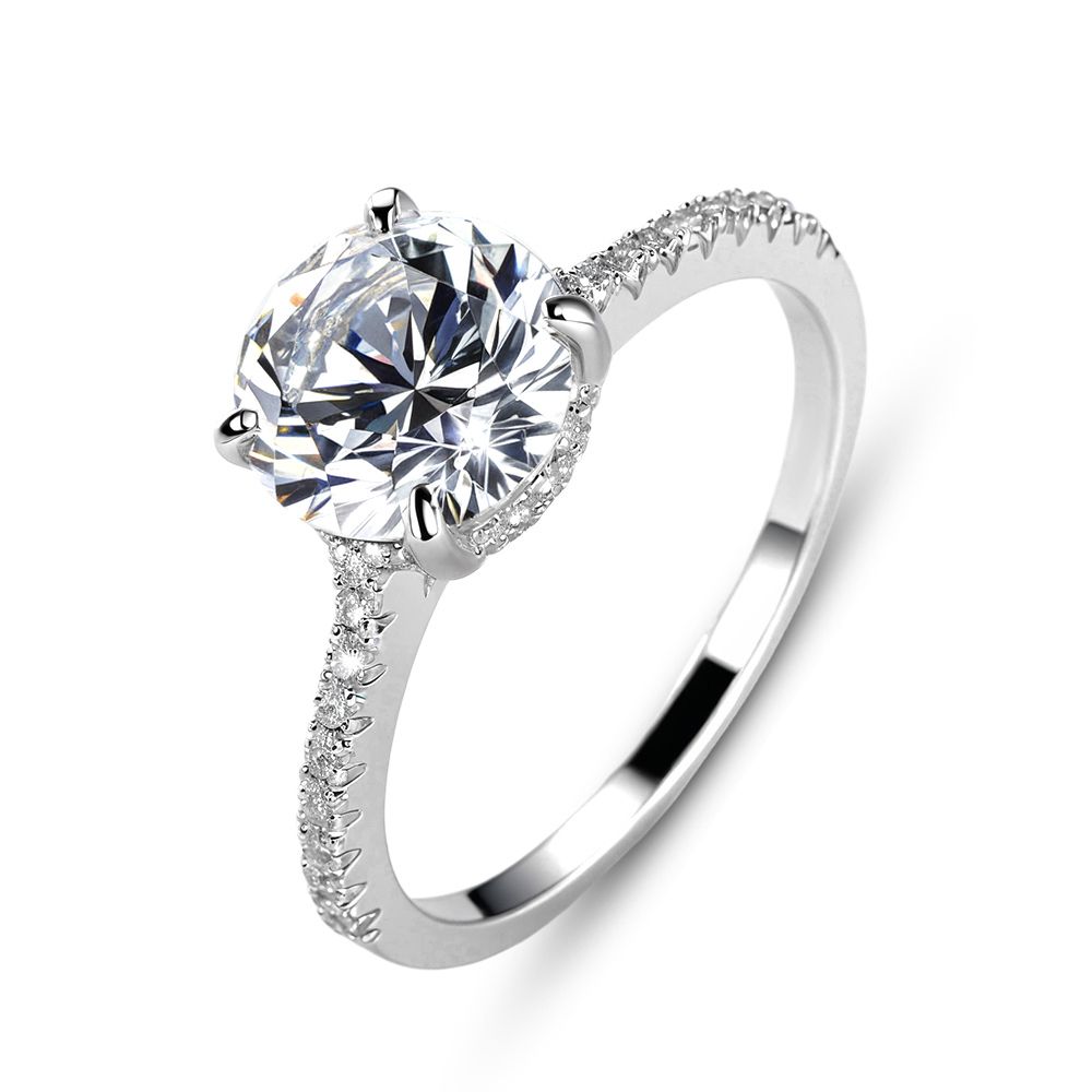 Bague d'éternité Moissanite pavée taille ronde 1CT