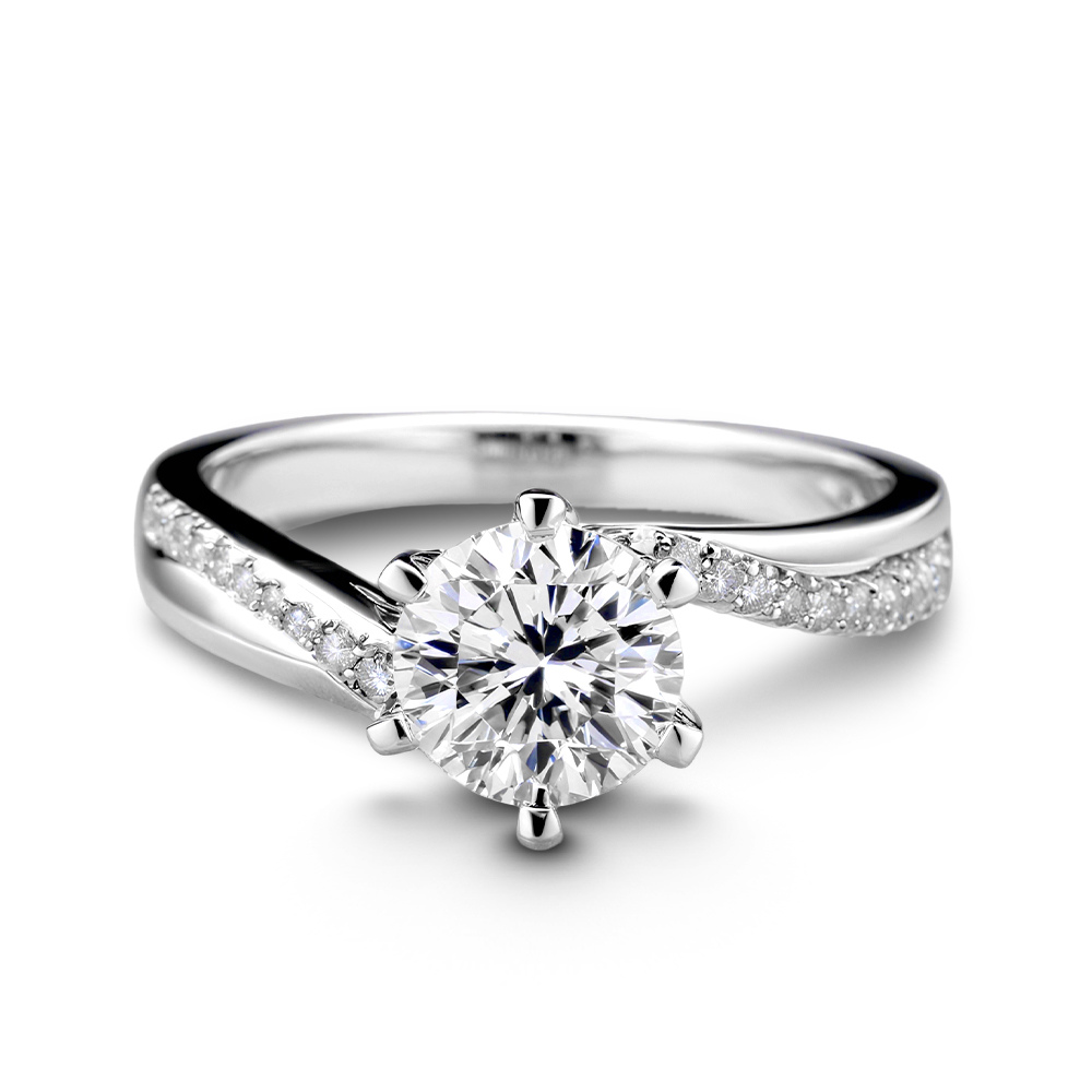 Bague Éternité Moissanite Pavée Tordue 1CT