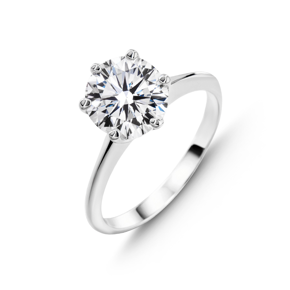 Bague solitaire moissanite taille ronde 1CT