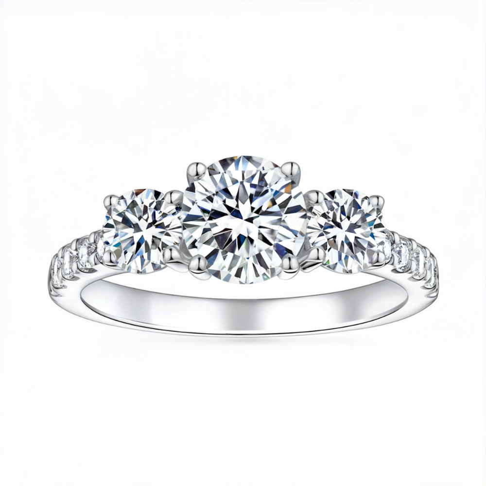 Bague Moissanite Trois Pierres 1.8CT