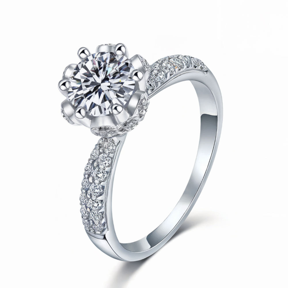 Bague d'éternité Moissanite, double pavé, 3CT