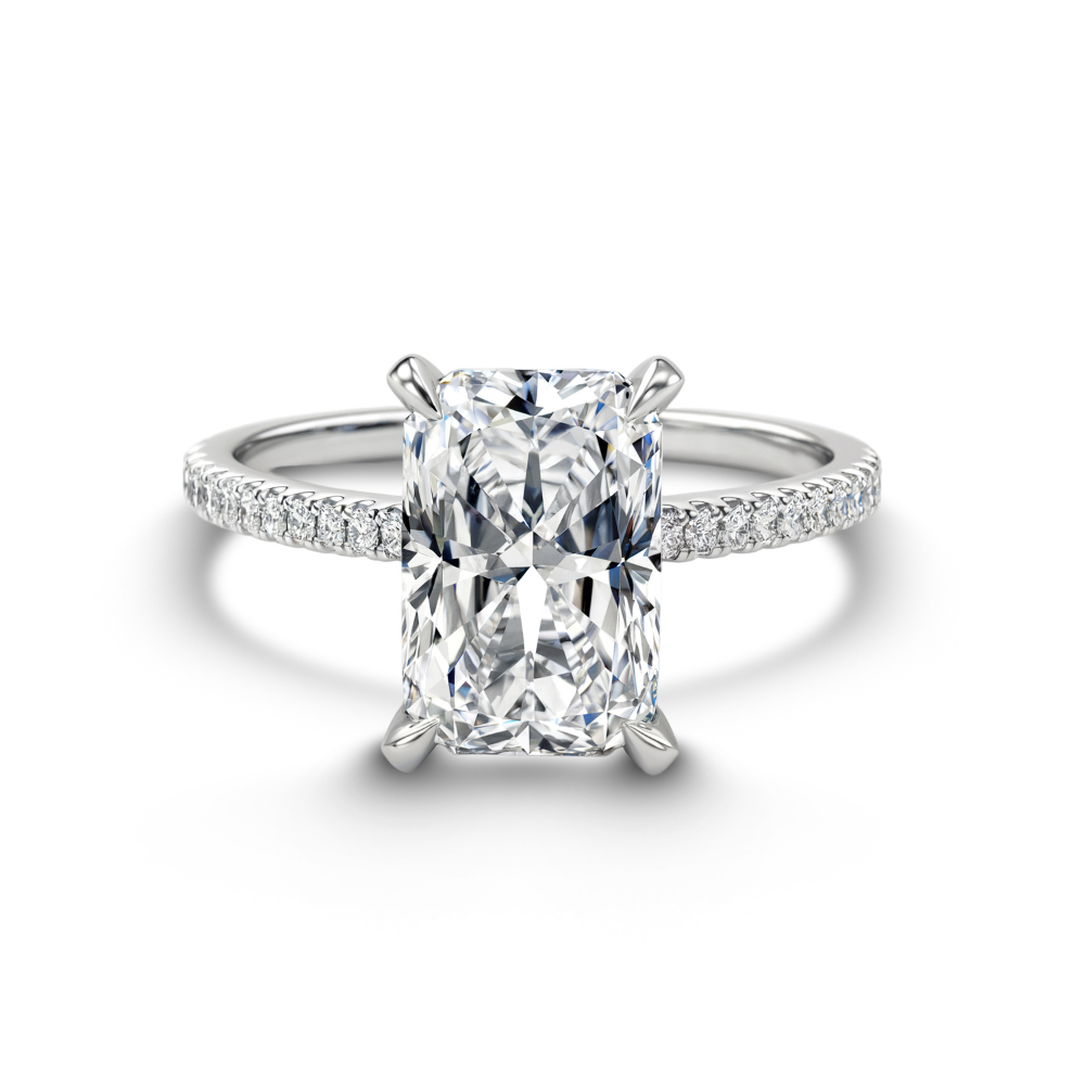 Bague d'éternité Moissanite taille radiant 5CT