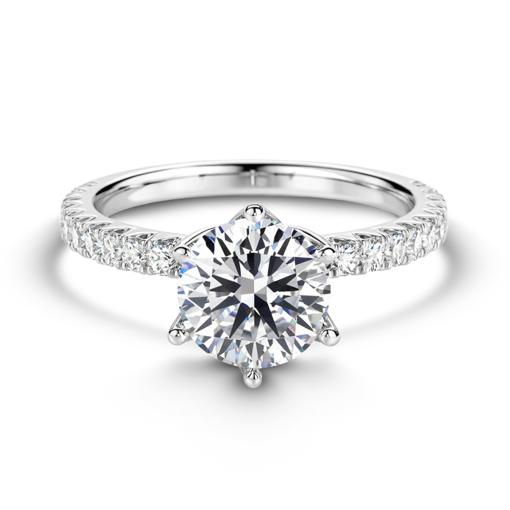 Bague d'éternité Moissanite taille brillant rond 2CT