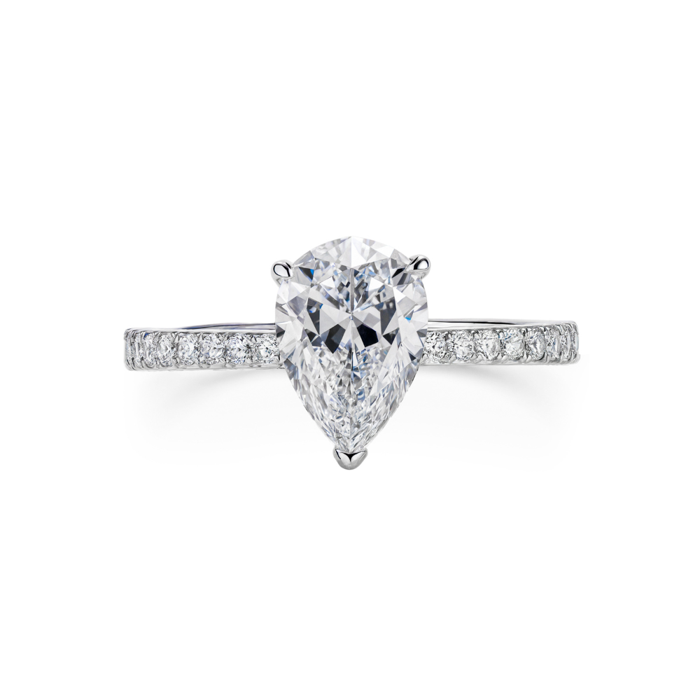 Bague d'éternité avec moissanite taille poire 2CT