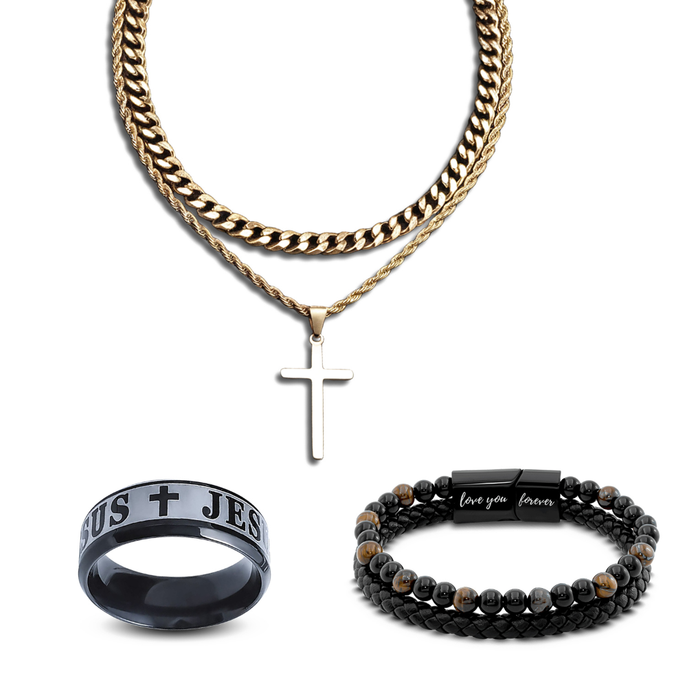 Ensemble de bijoux religieux pour hommes