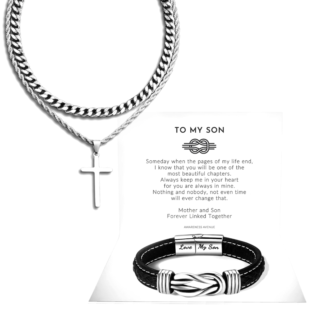 Coffret cadeau "À mon fils, liés à jamais"