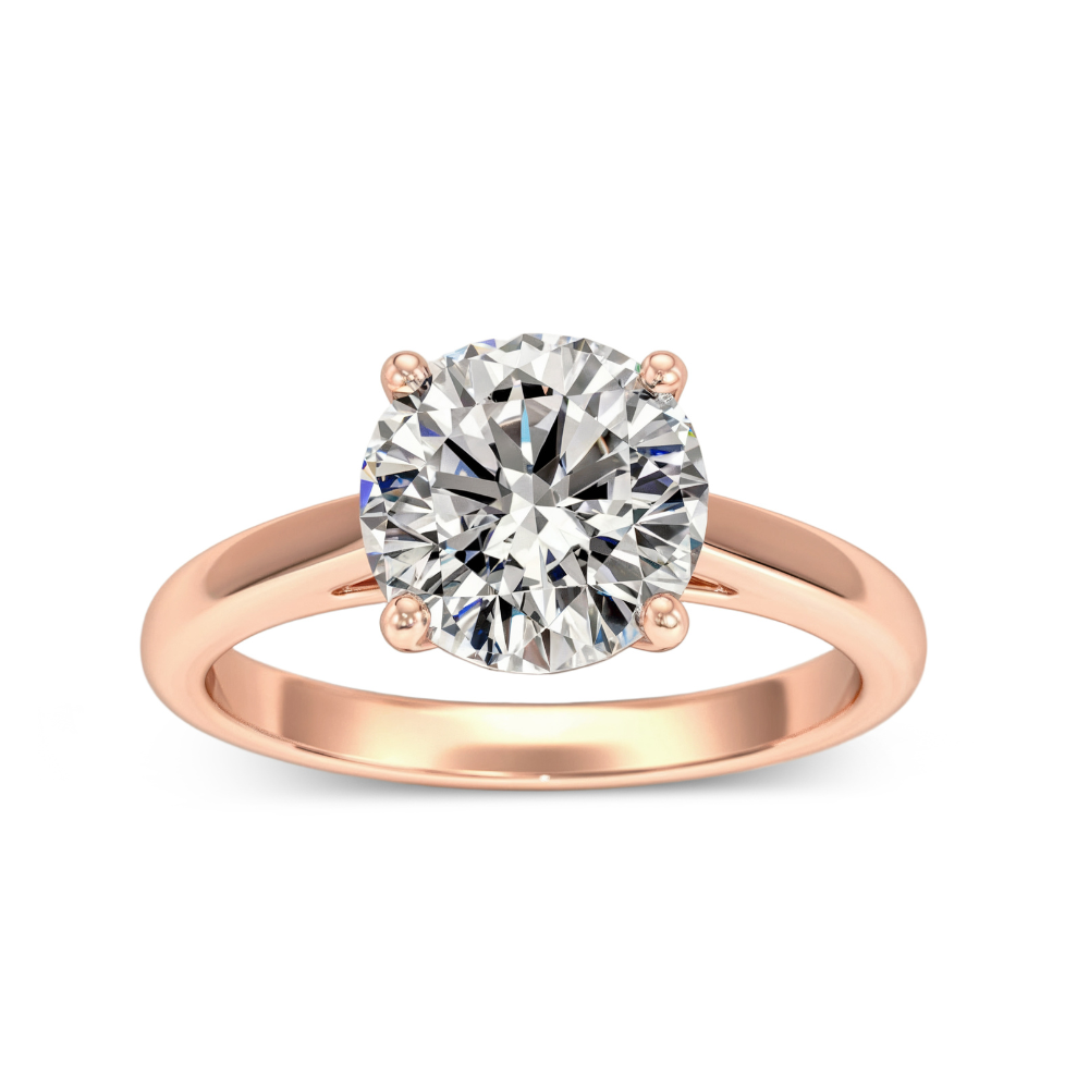 Bague Moissanite Rose Taille Ronde 1CT