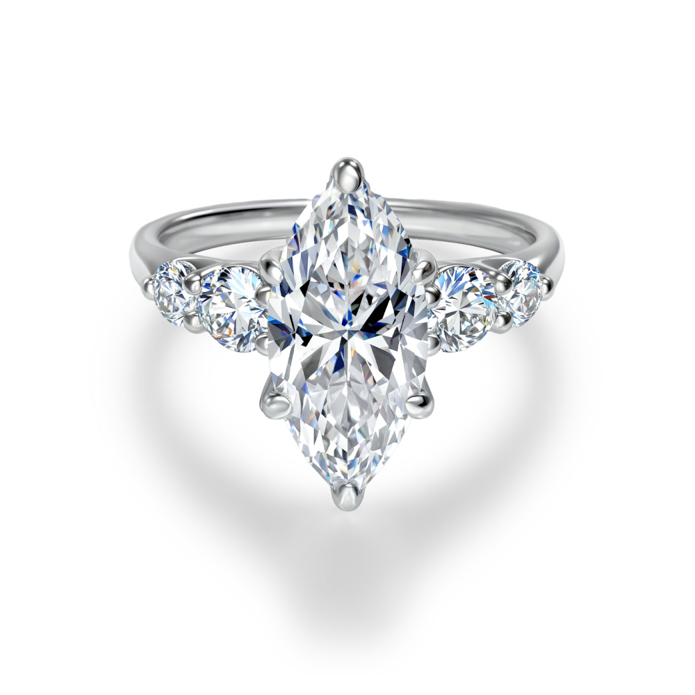Bague Moissanite Taille Marquise 3CT