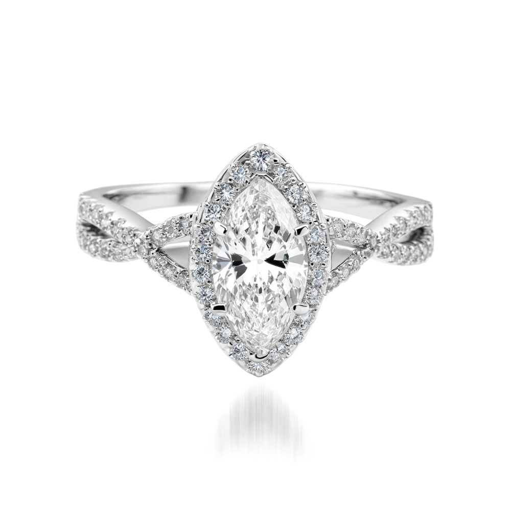 Bague Moissanite 1CT Taille Marquise Infini