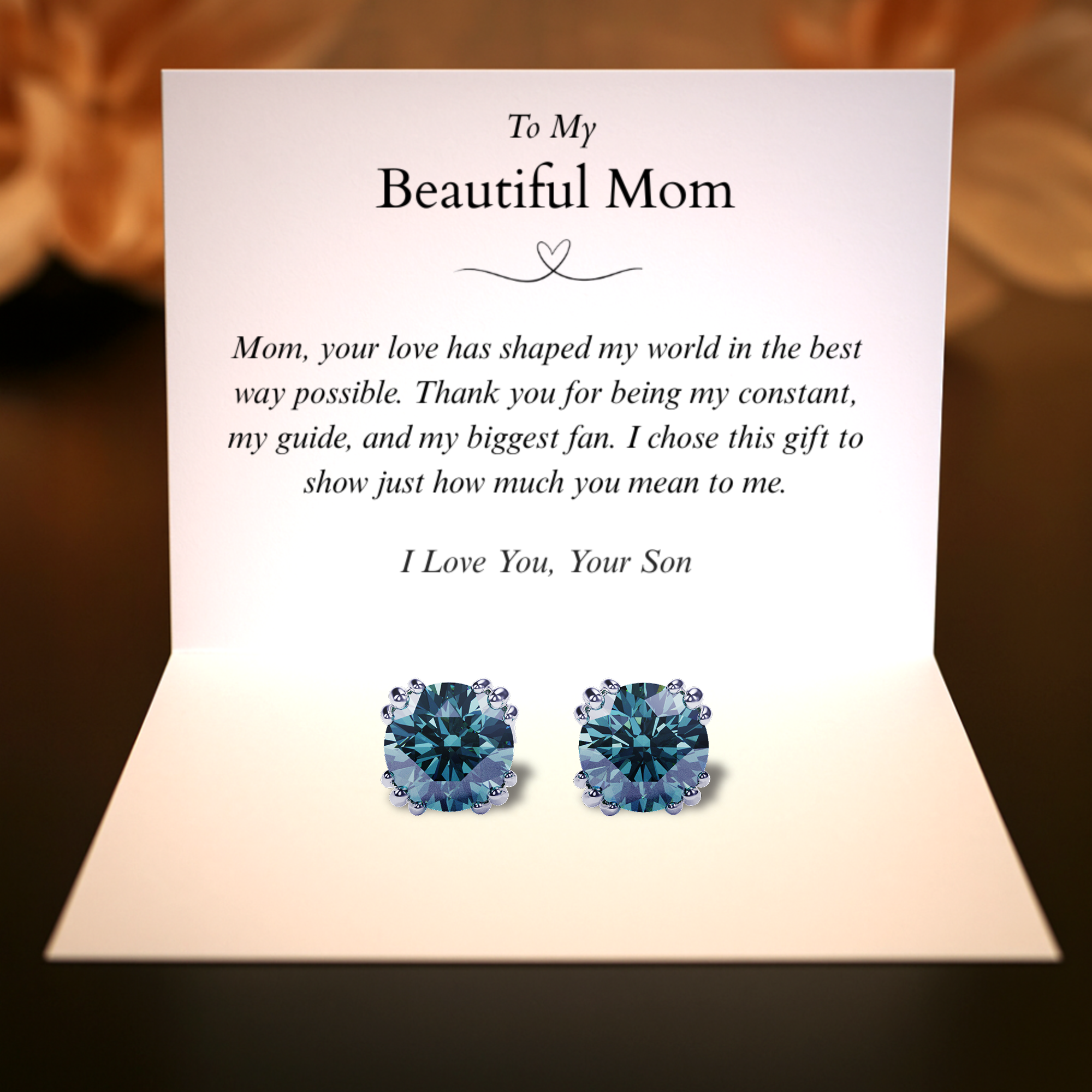 À ma merveilleuse maman, de son fils | Boucles d'oreilles Alexandrite - S925