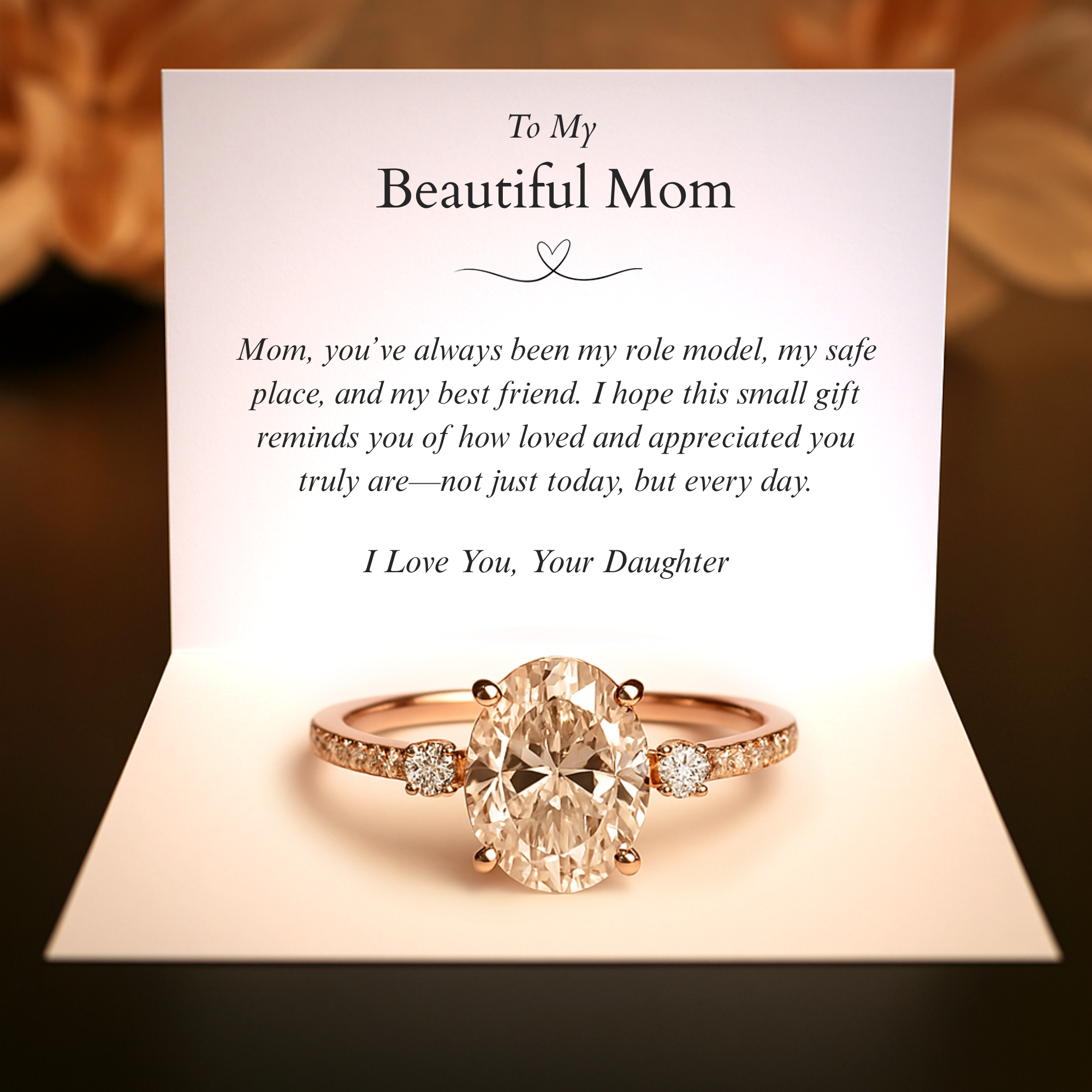 La Luna Or Rose | Mère Magnifique | Cadeau Fête des Mères de sa Fille