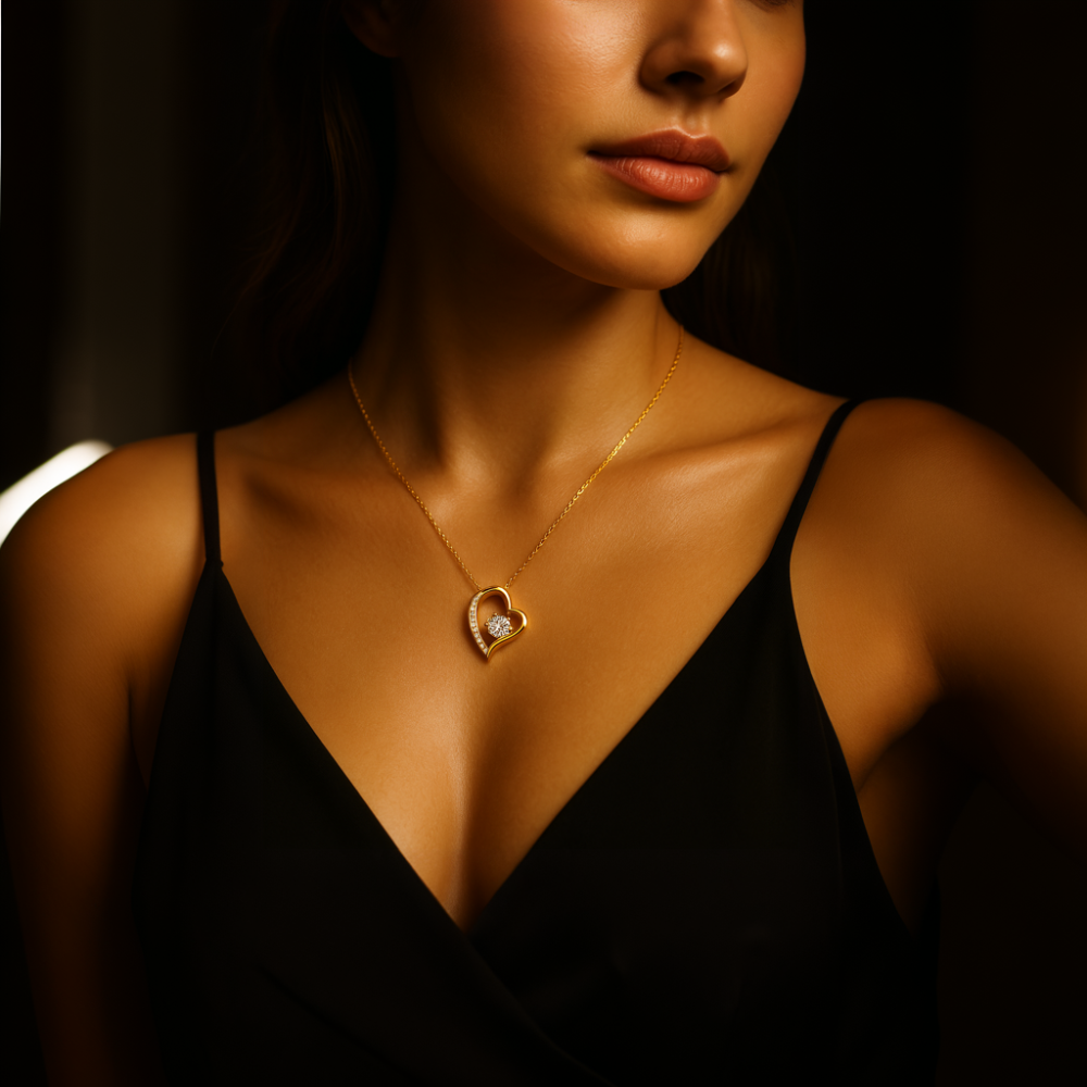 To My Soulmate | Silver Heart Diamond Necklace