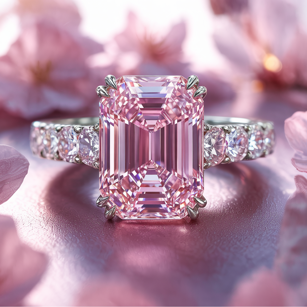La Camilla - Bague Moissanite en Or Rose Massif 18K