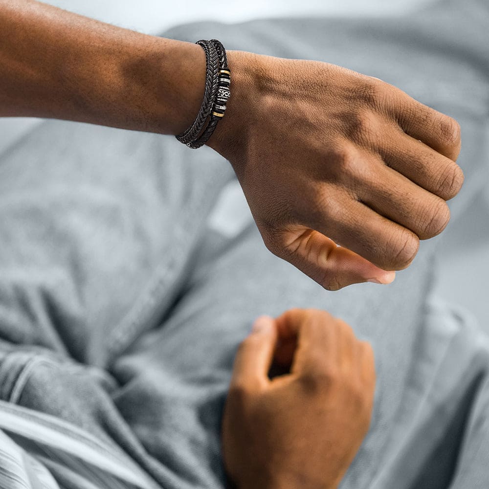 Para mi hijo | Te amo por siempre | Pulsera trenzada de cuero