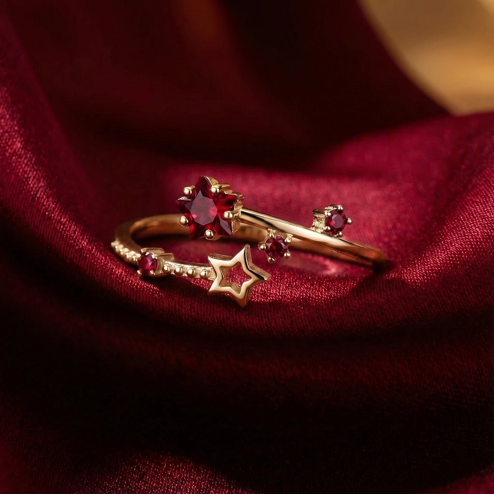 the-lyriana-star-ring-s925-sterling-silver in gold finish