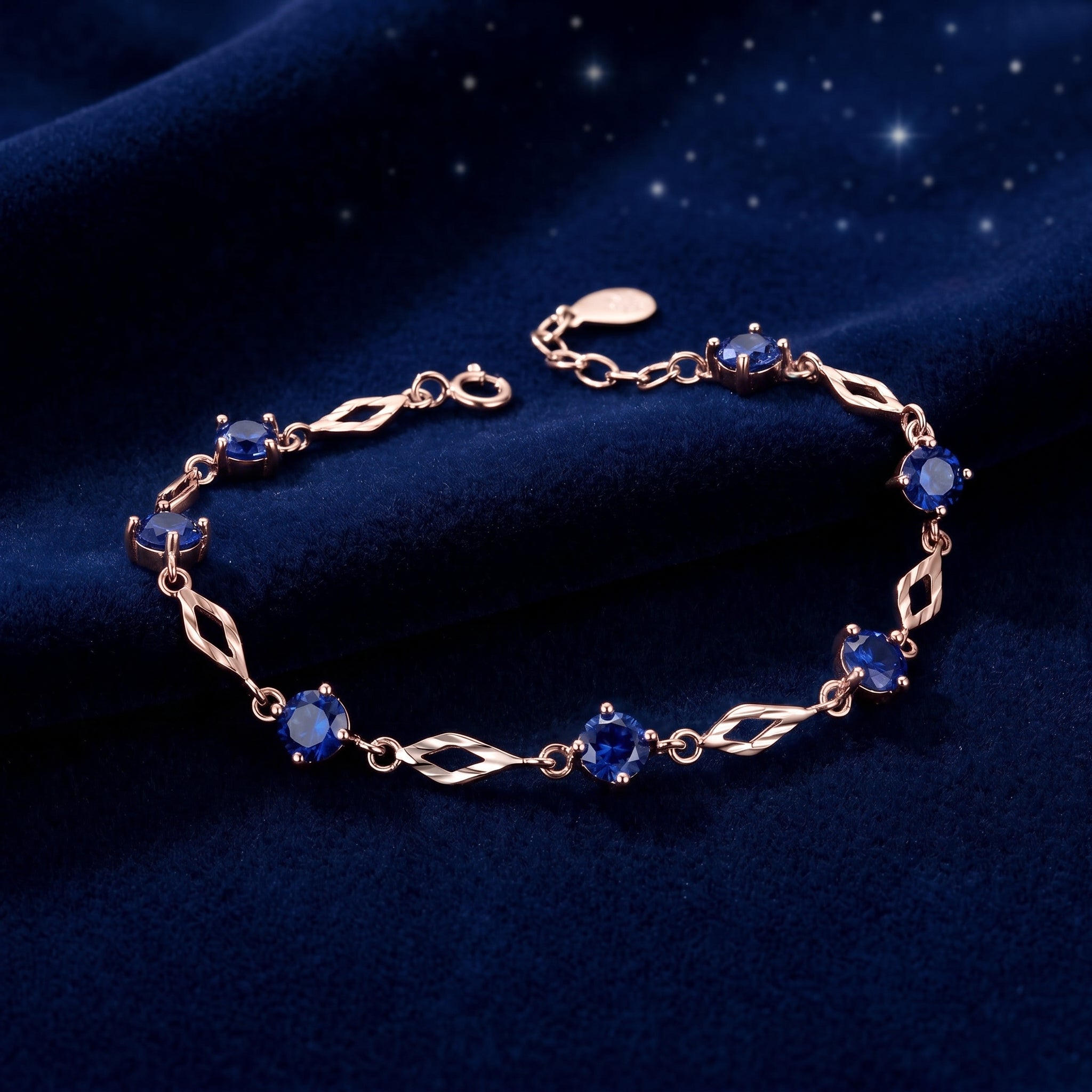 the-nerienne-station-bracelet-s925-sterling-silver in rose gold finish