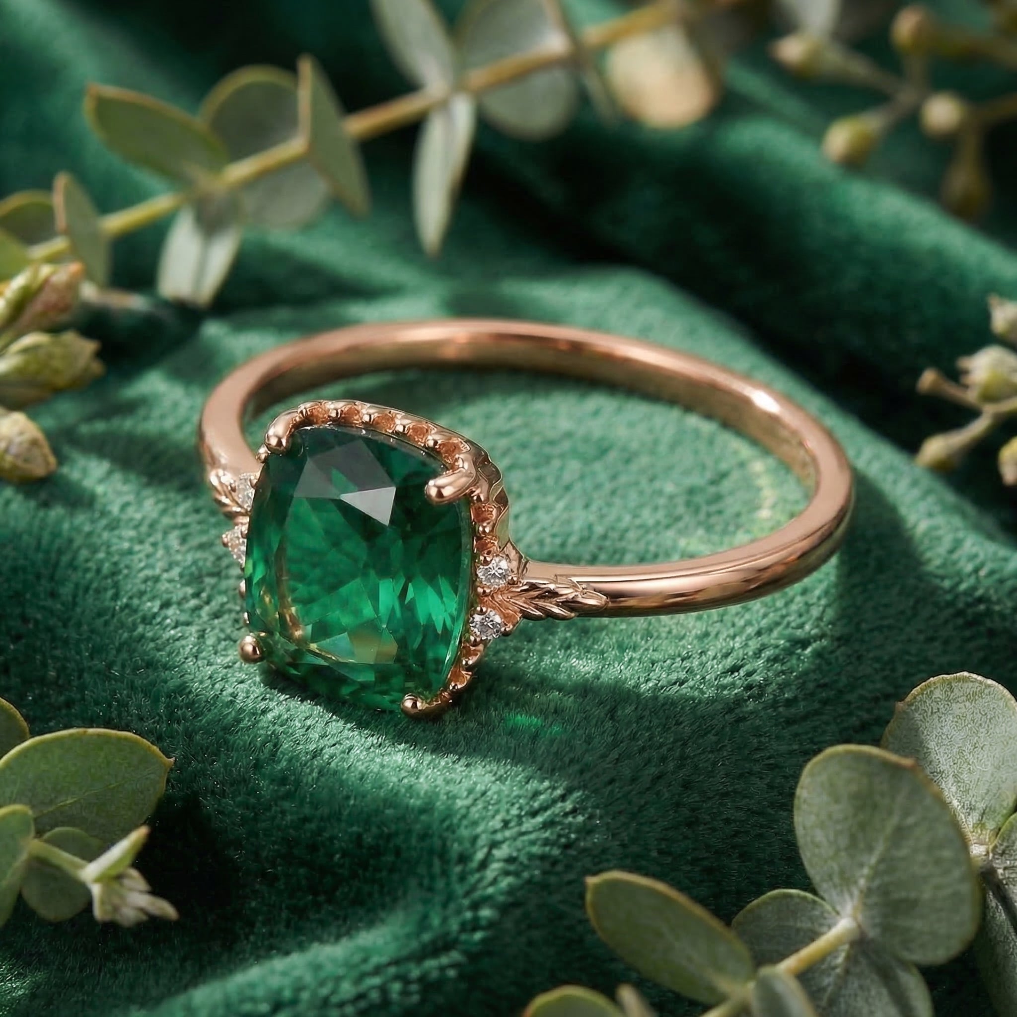the-nyara-cushion-solitaire-18k-gold-vermeil in rose gold finish