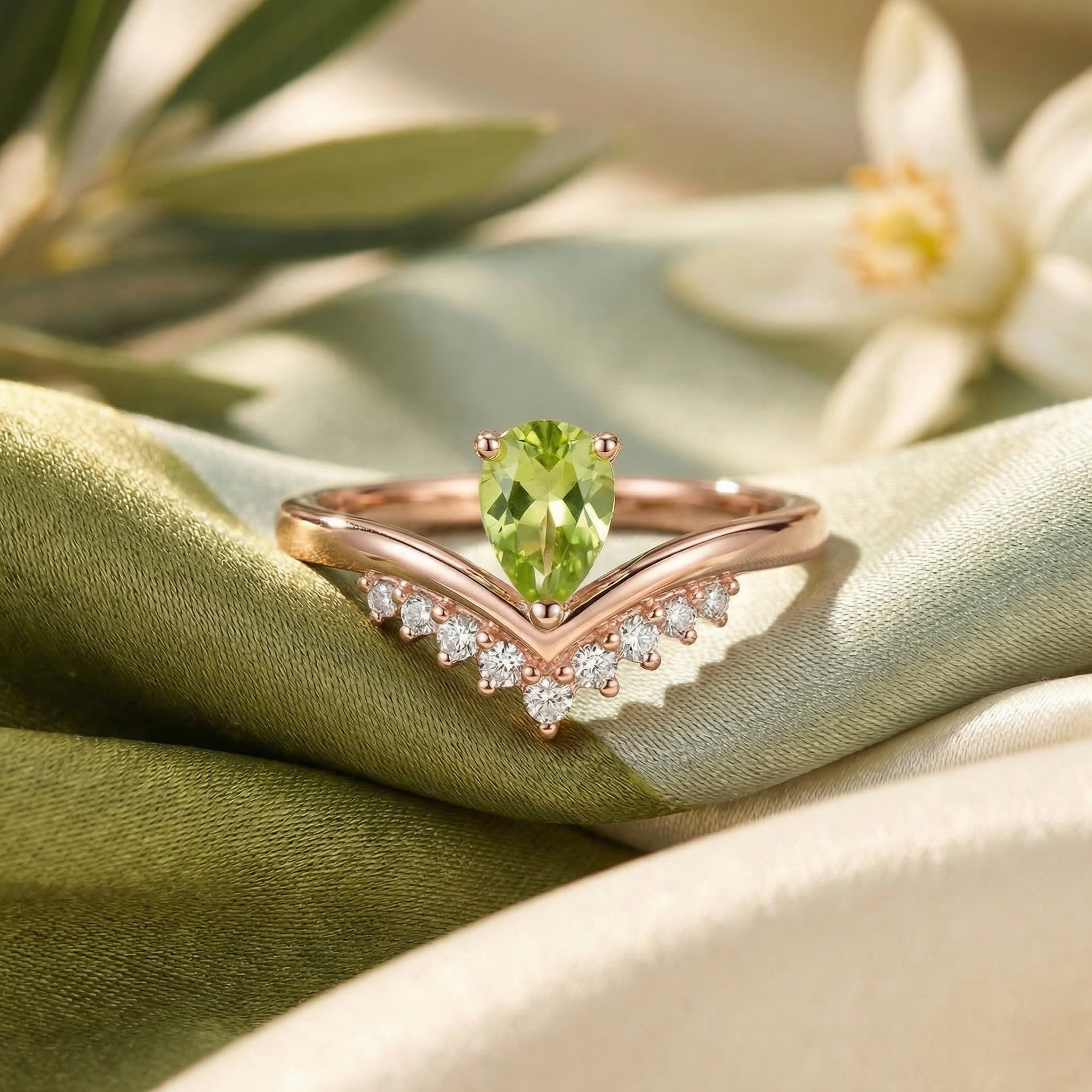 the-olivara-pear-s925-sterling-silver in rose gold finish