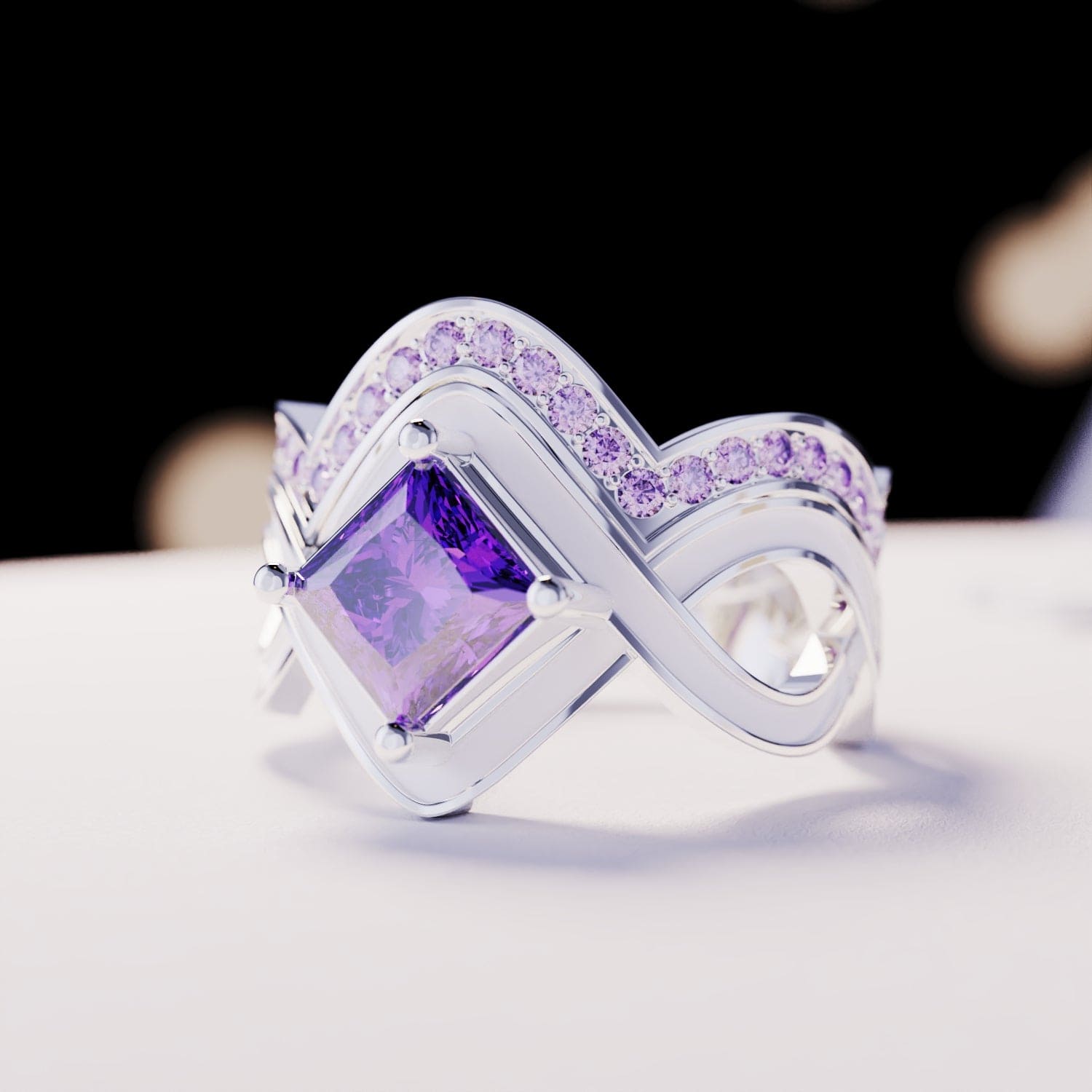 Onde de Neige : Ensemble de 2 bagues - Argent Sterling S925