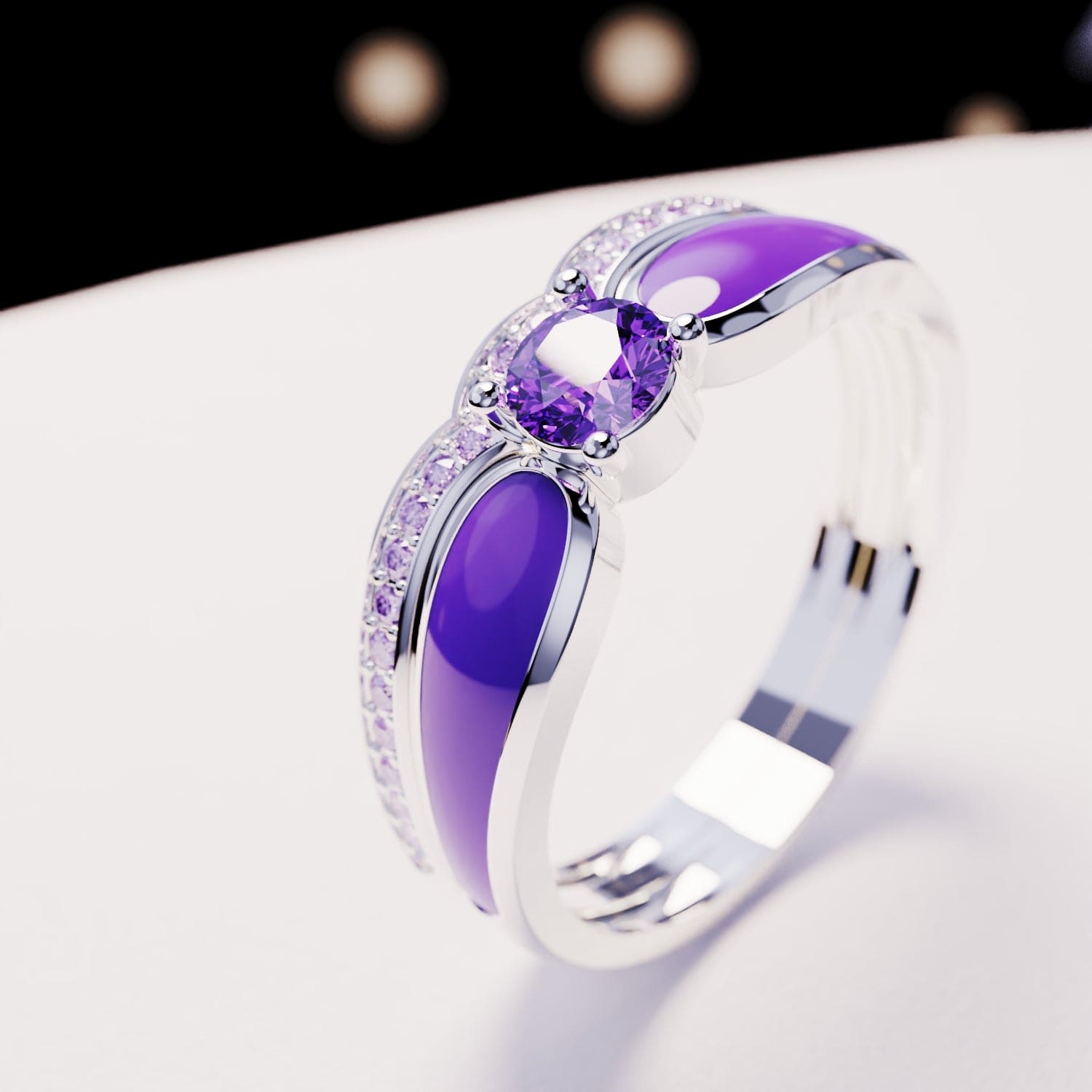 Violet Lagoon : Ensemble 2 Pièces Bague - Argent Sterling S925