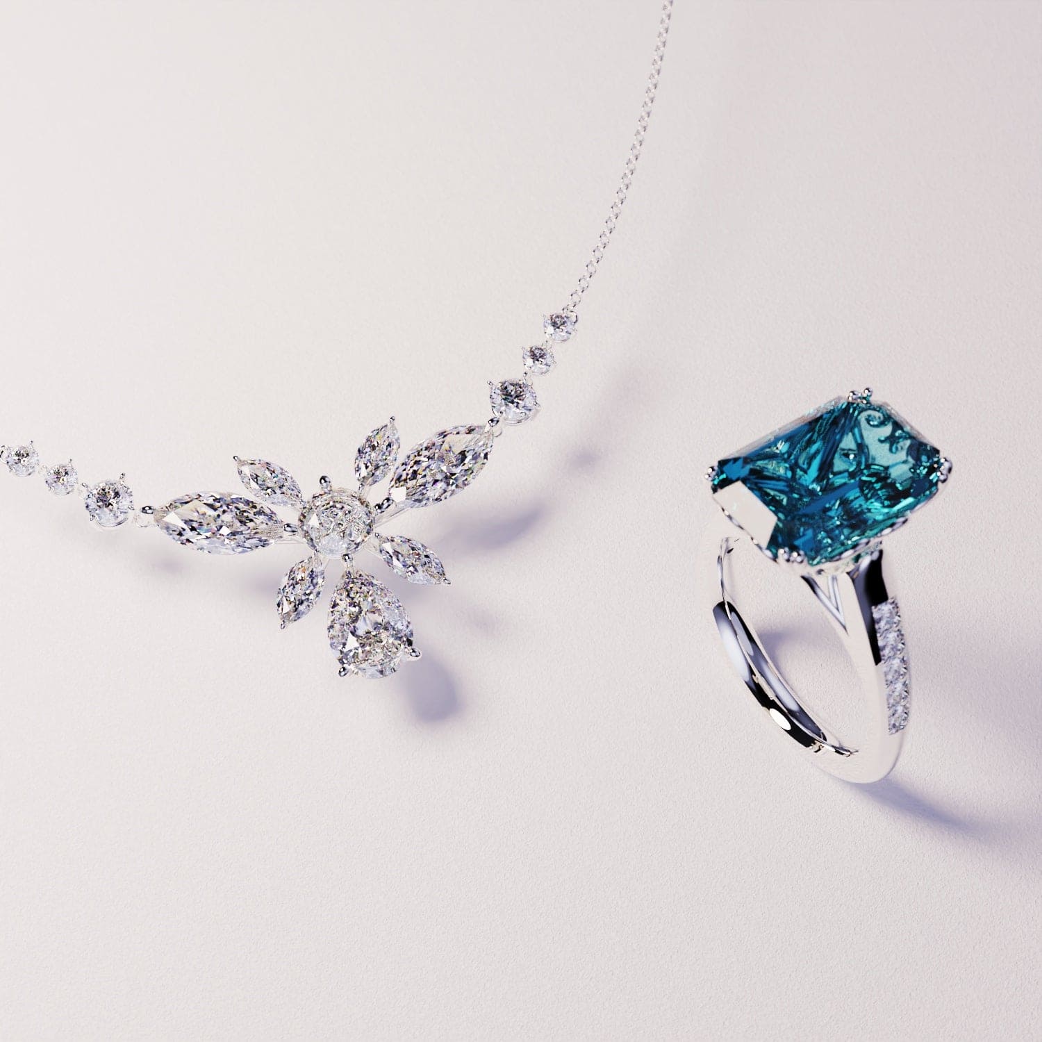 Azure Dream : Amélioration Collier & Bague - Argent Sterling S925