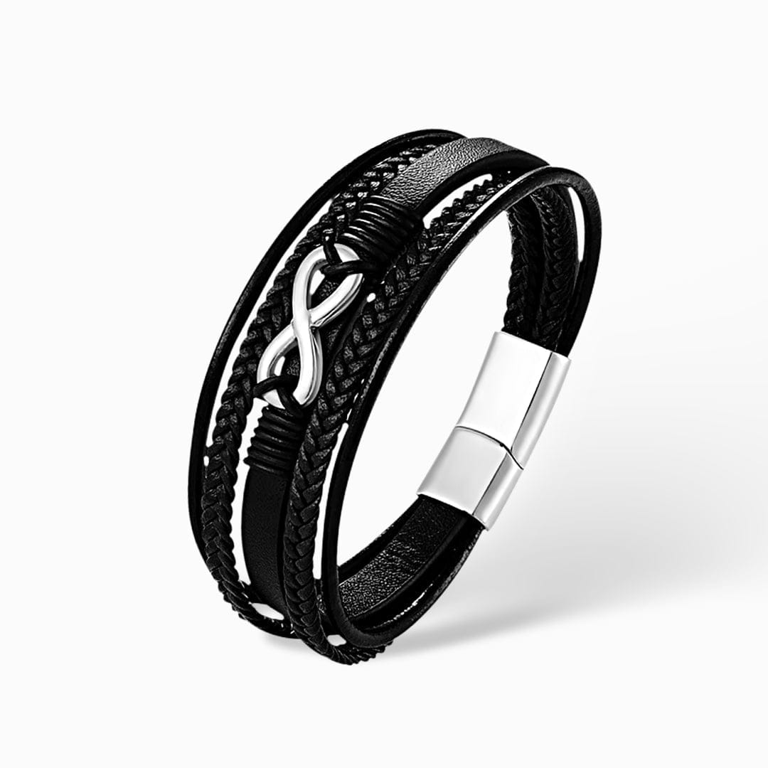 À Mon Petit-Fils | Je Serai Toujours Avec Toi | Bracelet en Cuir