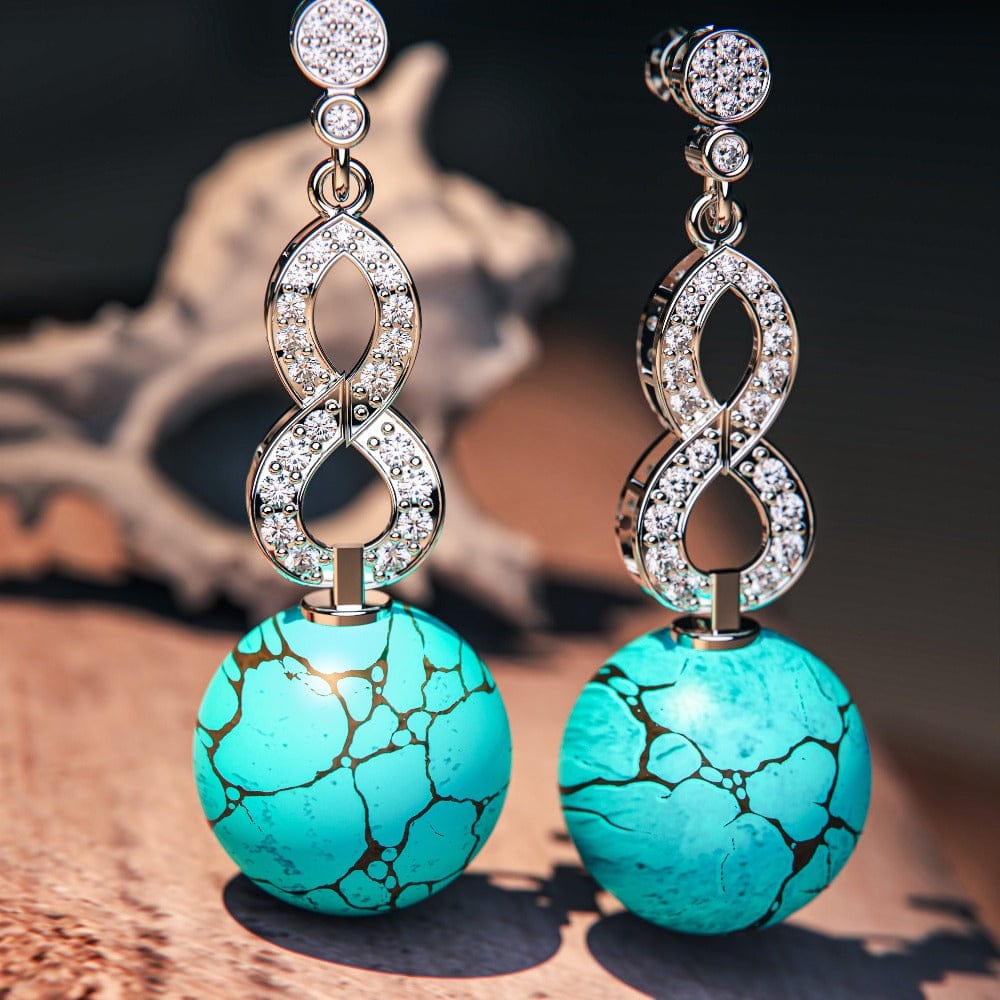 Azure Oceanic Earrings featuring turquoise stones in a sterling silver setting