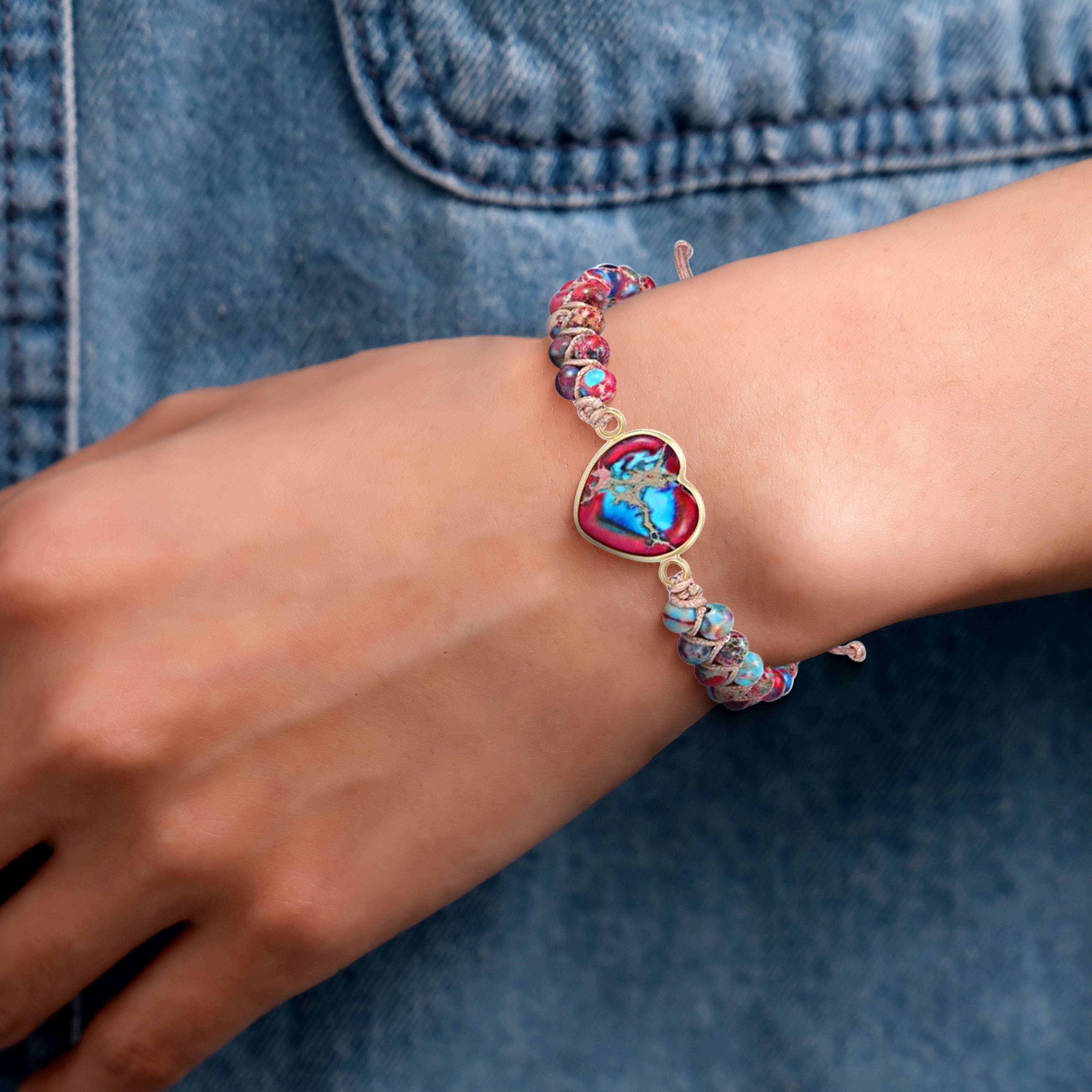 To My Daughter | Love You Forever | Jasper Heart Bracelet