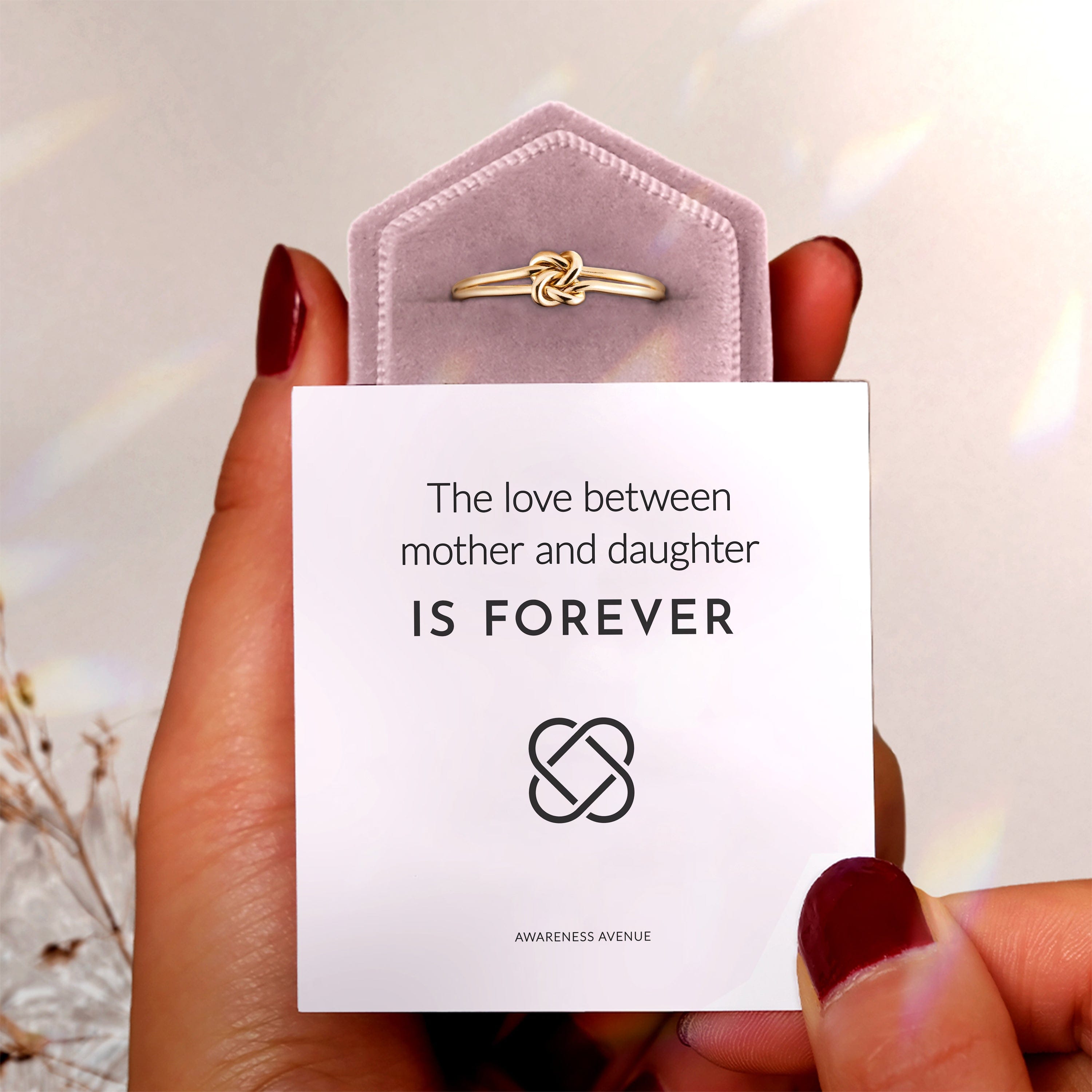 Mère & Fille | Nœud Promesse | Bague en Or 14K