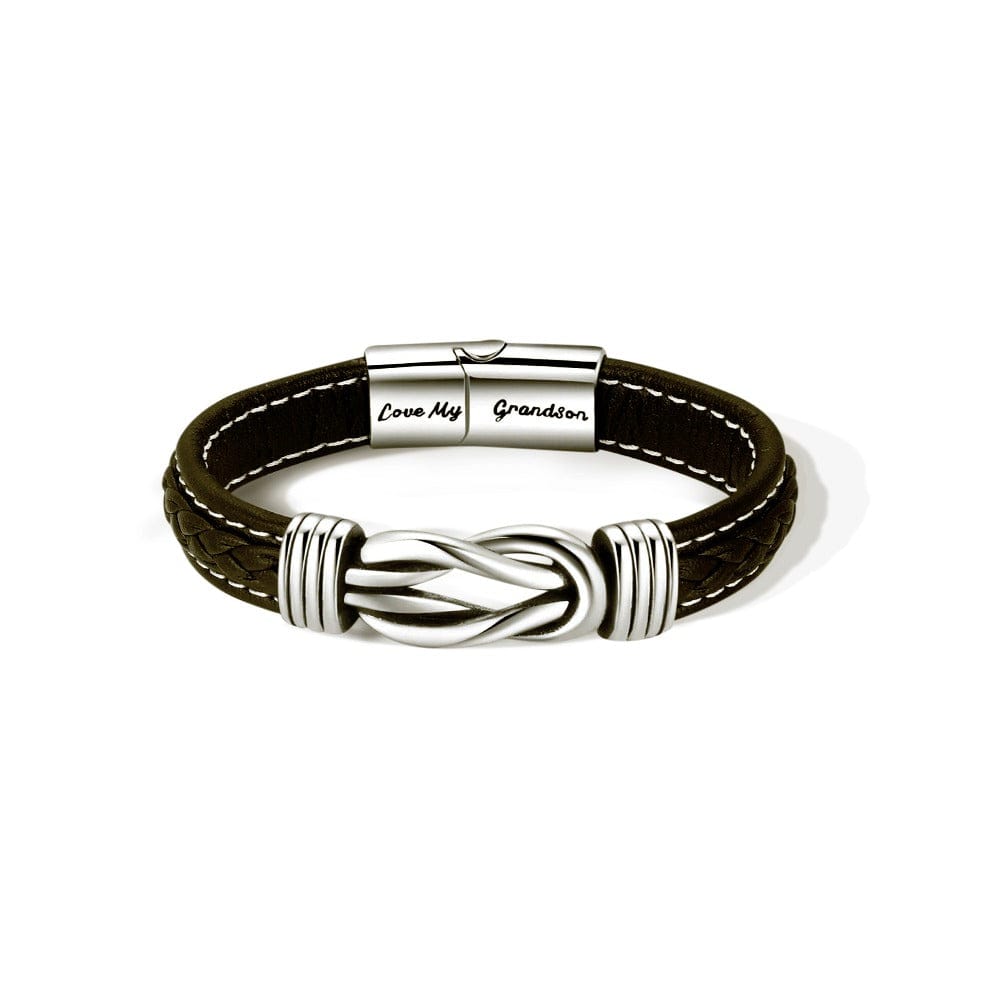 Grandmother & Grandson | Forever Linked Together | Leather Bracelet