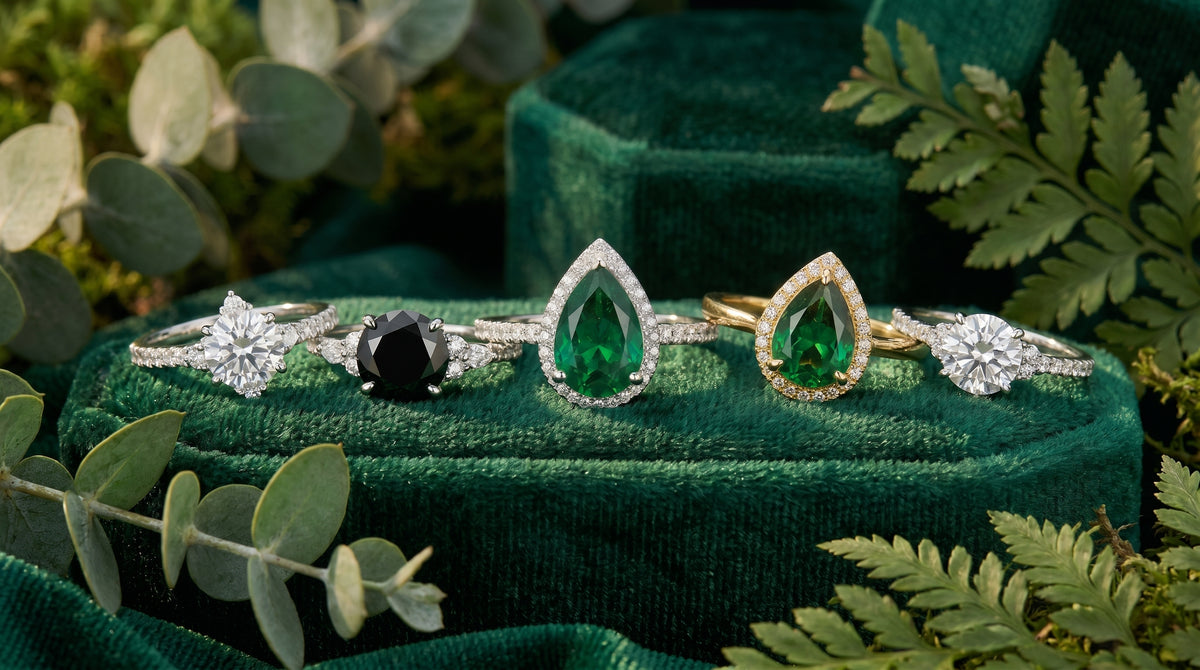 green emerald engagement ring - hero image