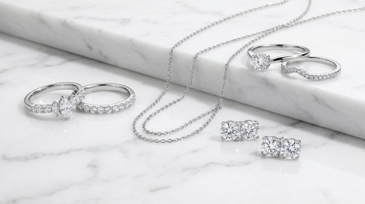 marquise wedding band set - hero image