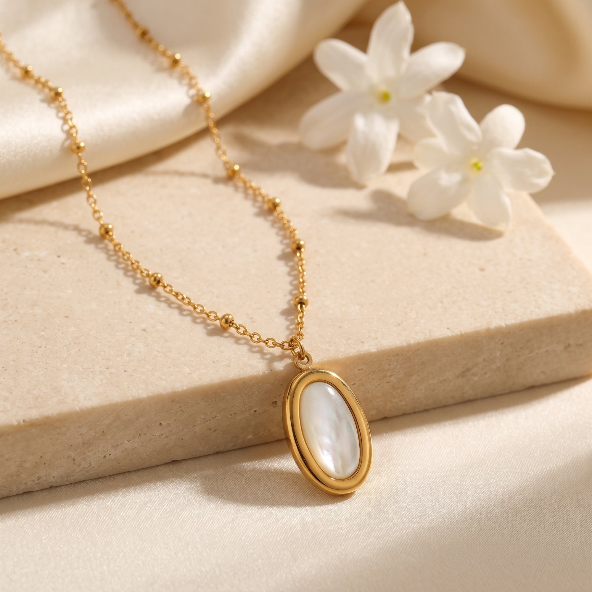 The Audrey Mother of Pearl Necklace