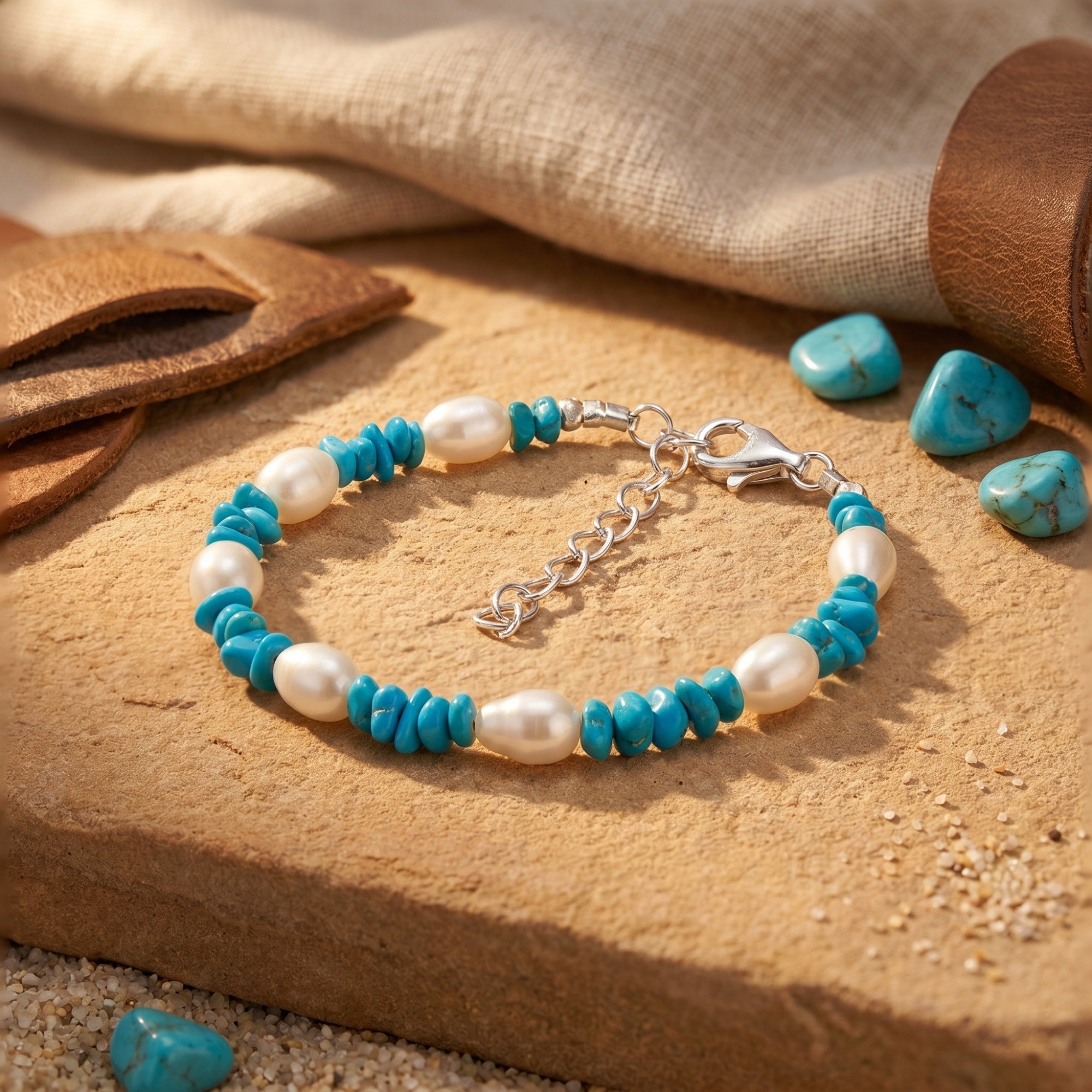 The Amado Turquoise & Pearl Bracelet