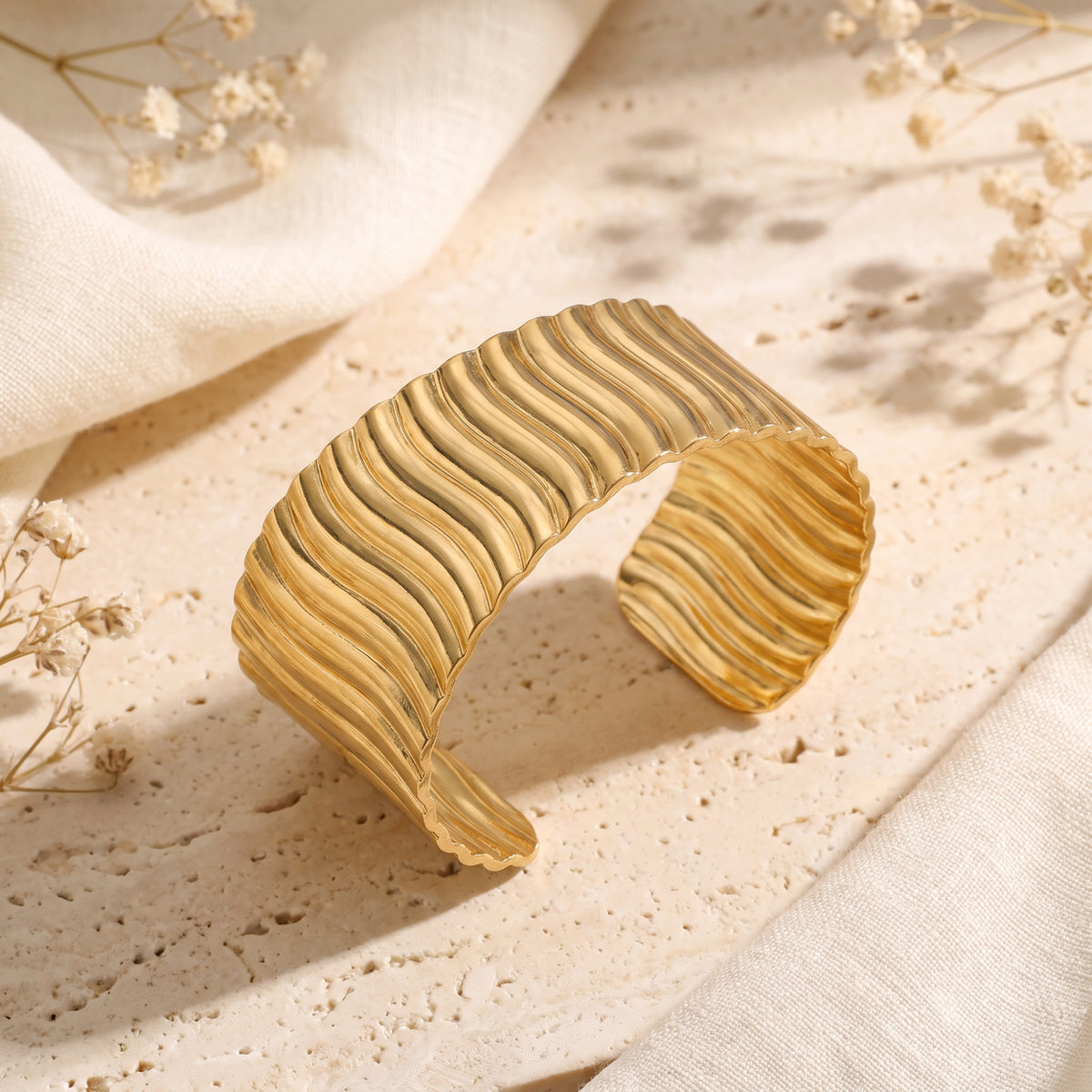 The Corrugated Wave Cuff Bracelet